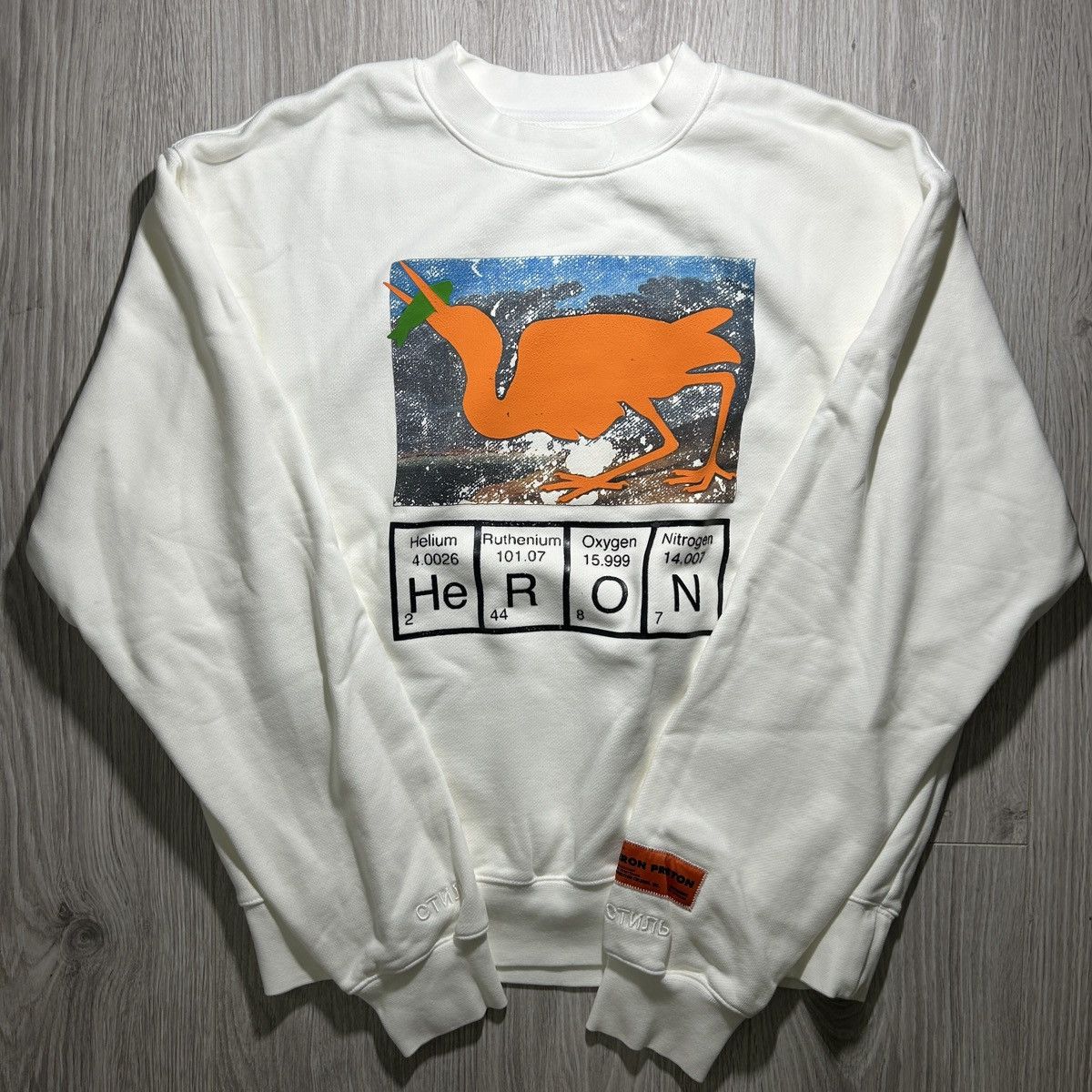 image of Heron Preston Chemistry Sweatshirt Sample in White, Men's (Size Medium)