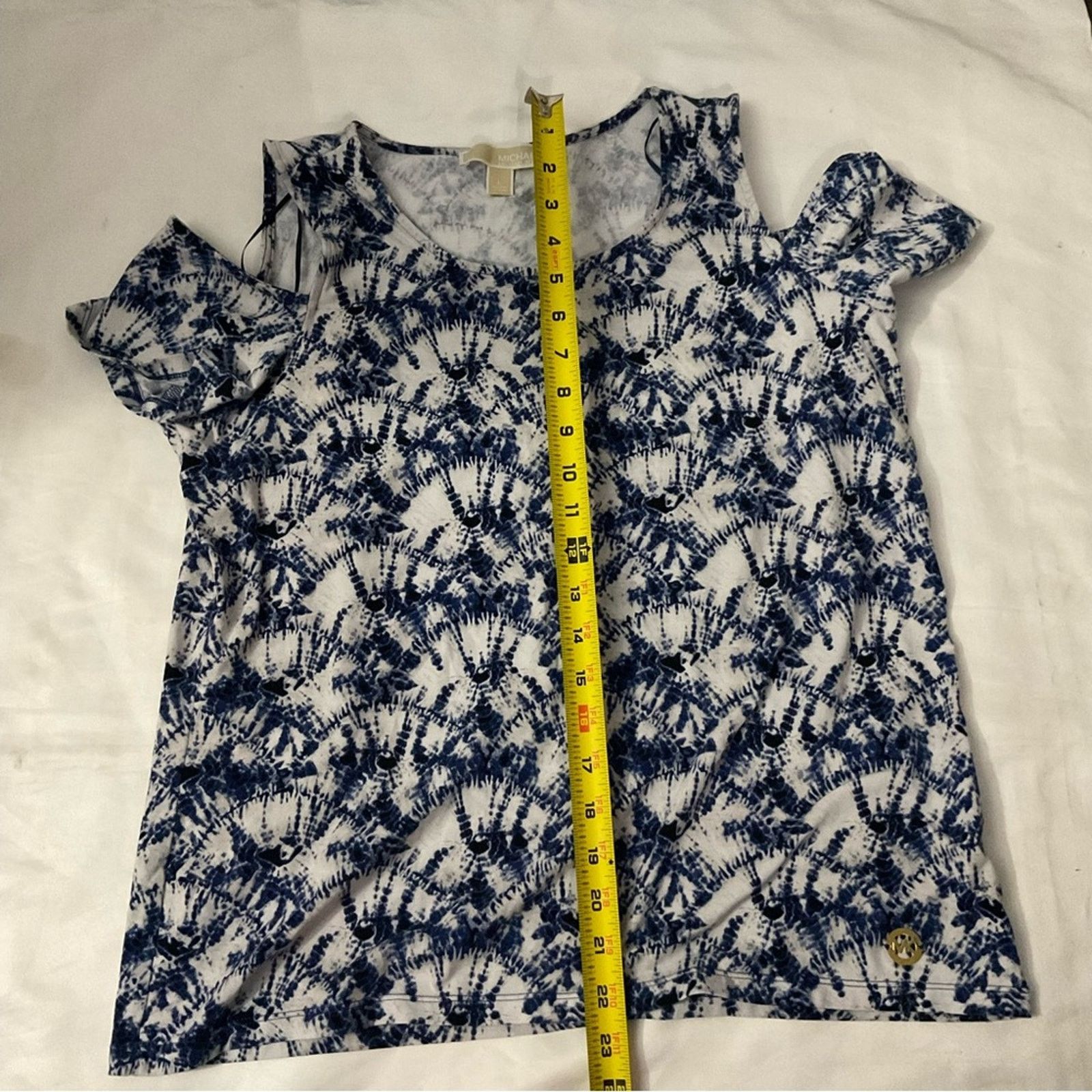 Michael Kors MICHAEL Michael Kors Midnight Blue Floral Short Sleeve L Size L / US 10 / IT 46 - 9 Thumbnail