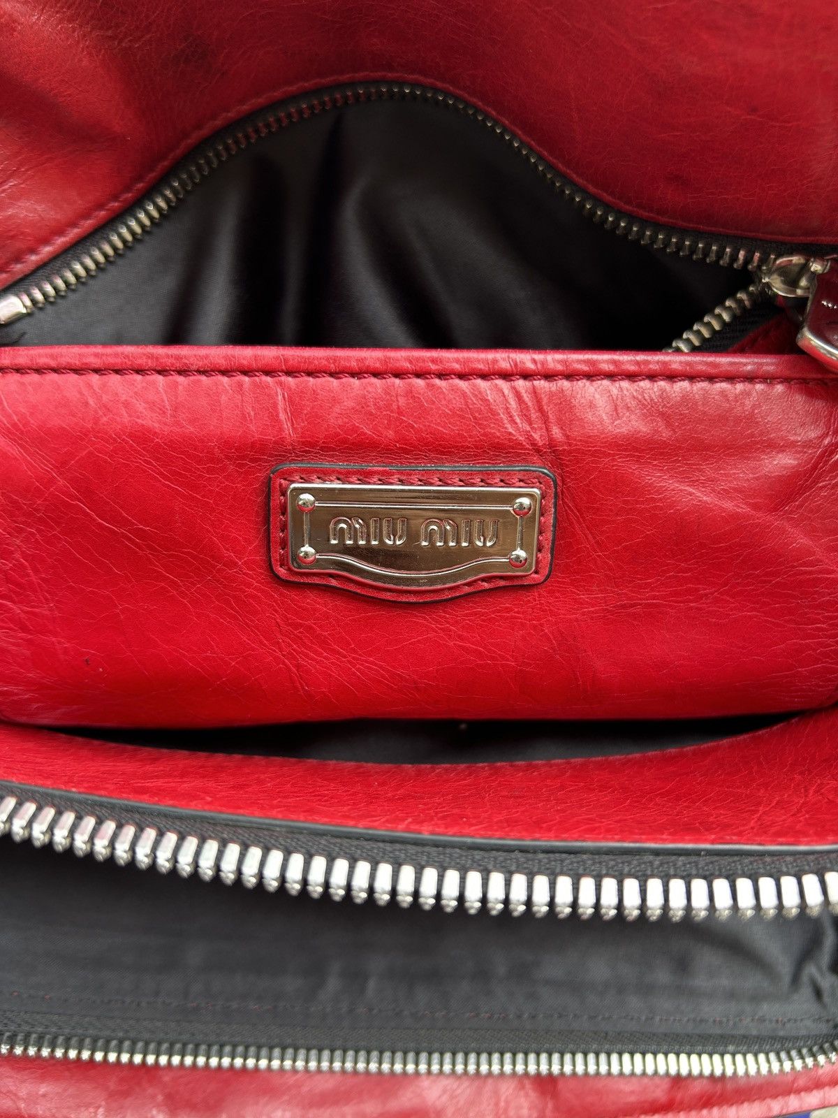 Miu Miu Miu Miu Leather Handbag Red Size ONE SIZE - 15 Thumbnail