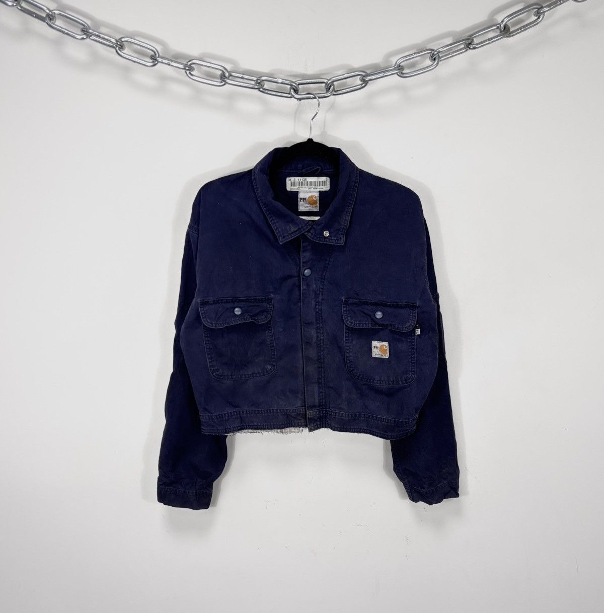 Vintage Carhartt Flame Resistant Navy Boxy Cropped Jacket