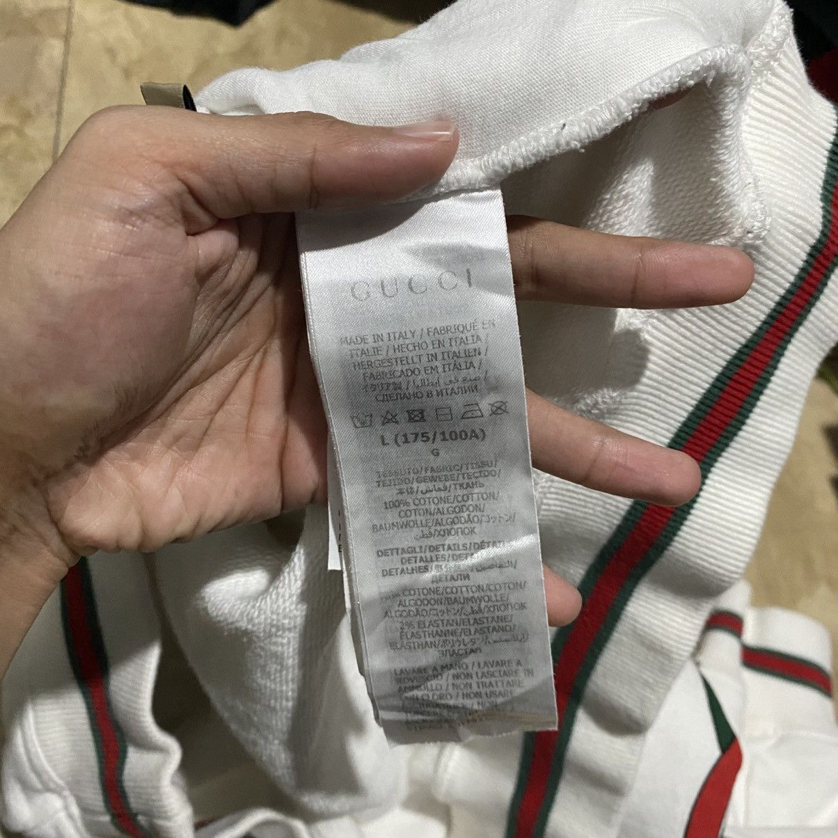 Gucci Gucci Interlocking G Logo Web Trim Striped Sweatshirt Size US L / EU 52-54 / 3 - 18 Thumbnail