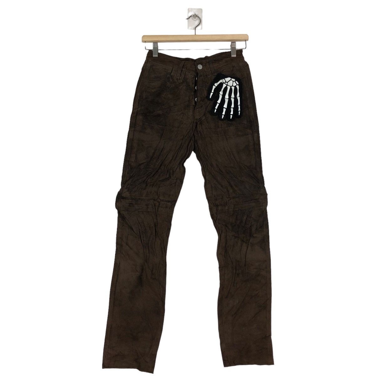 agnes b. 🔥90’s Rare Genuine Leather Pants Agnes B. Paris Racing Wear Size US 26 / EU 42 - 2 Thumbnail