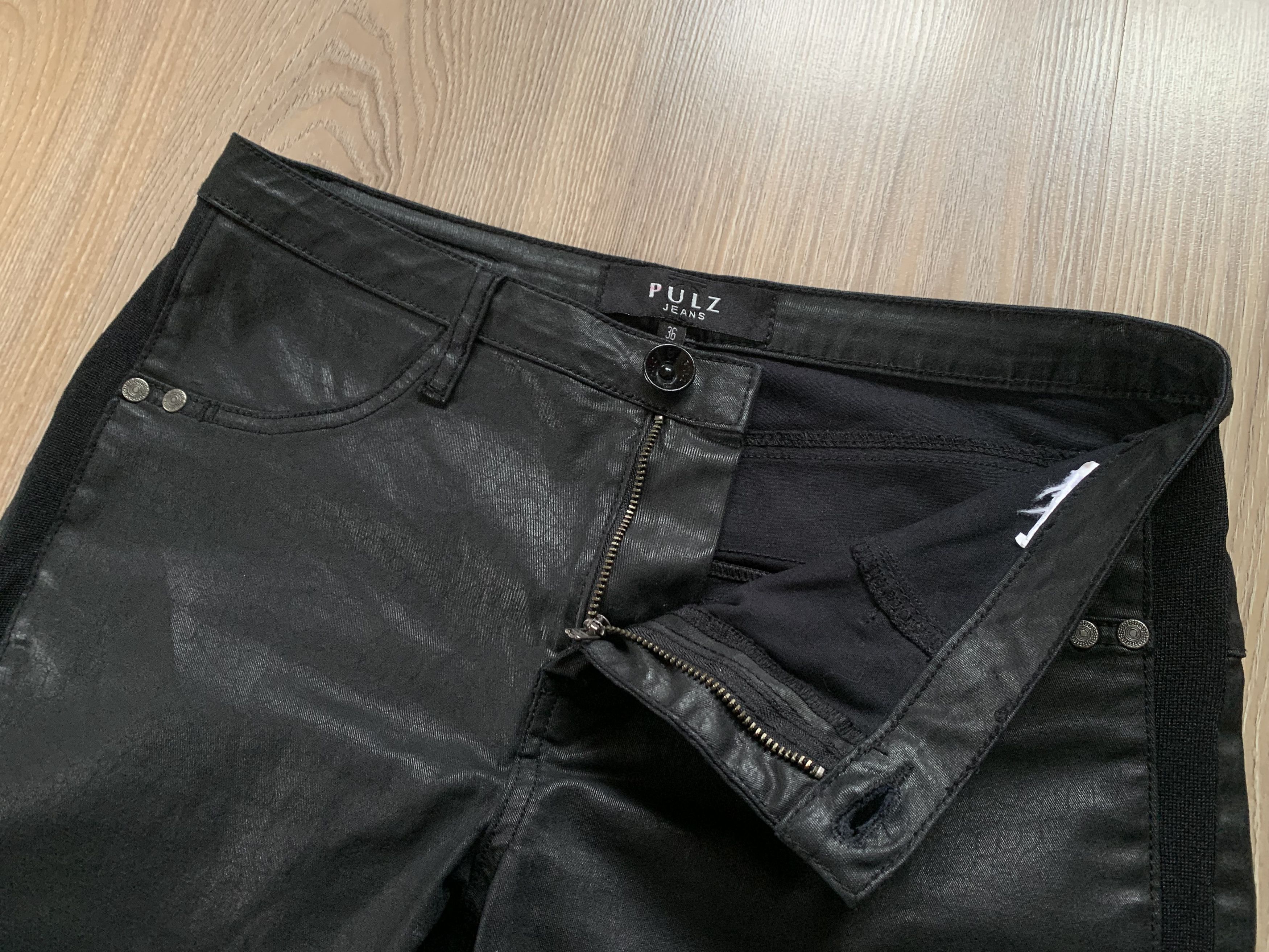 Other PULZ Jeans Black Coated Skinny Pants Size 25" / US 0 / IT 36 - 5 Thumbnail