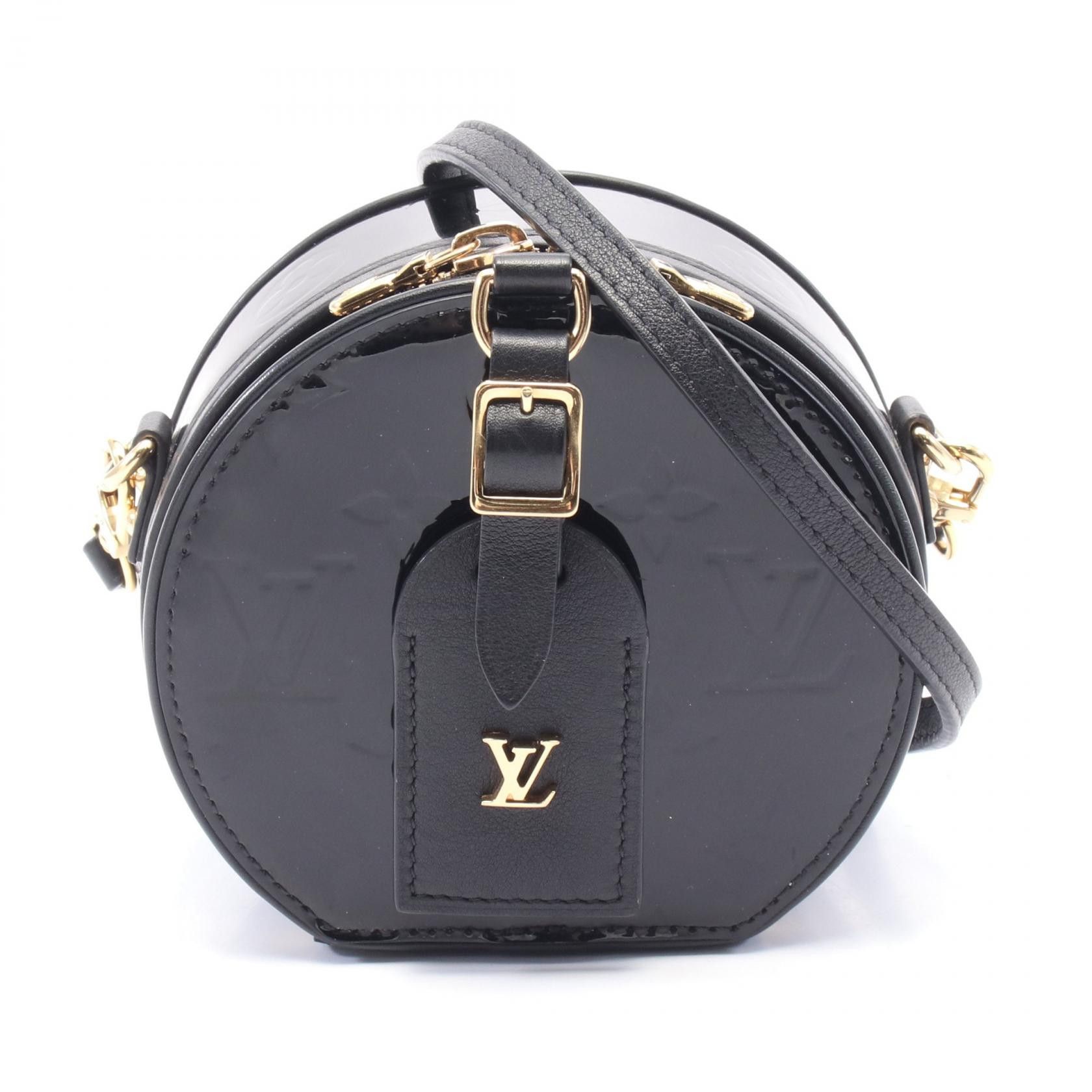 Louis Vuitton Louis Vuitton Mini Boite Chapeau Vernis Shoulder Bag Enamel Vanity Bag M90469 in Black, Women's