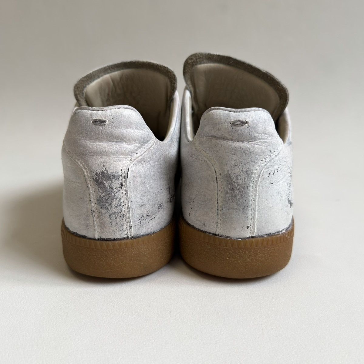 Maison Margiela White/Silver Painted OG GAT Sneakers Size US 13 / EU 46 - 21 Thumbnail