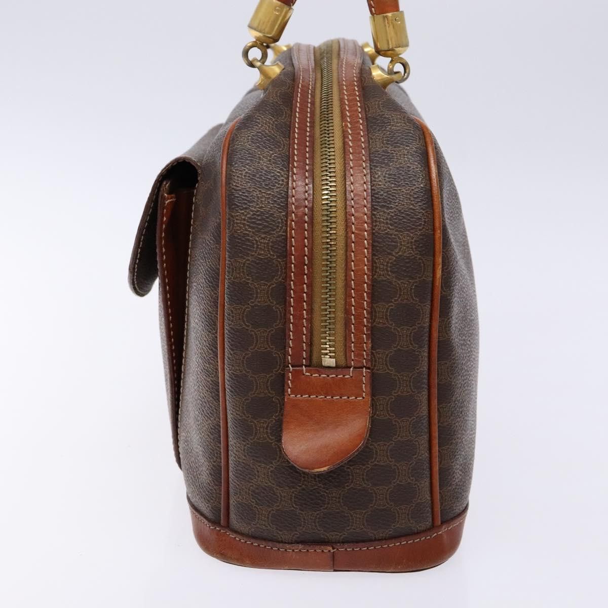 Celine CELINE Macadam Canvas Hand Bag Pvc Leather Brown Gold Size ONE SIZE - 4 Thumbnail