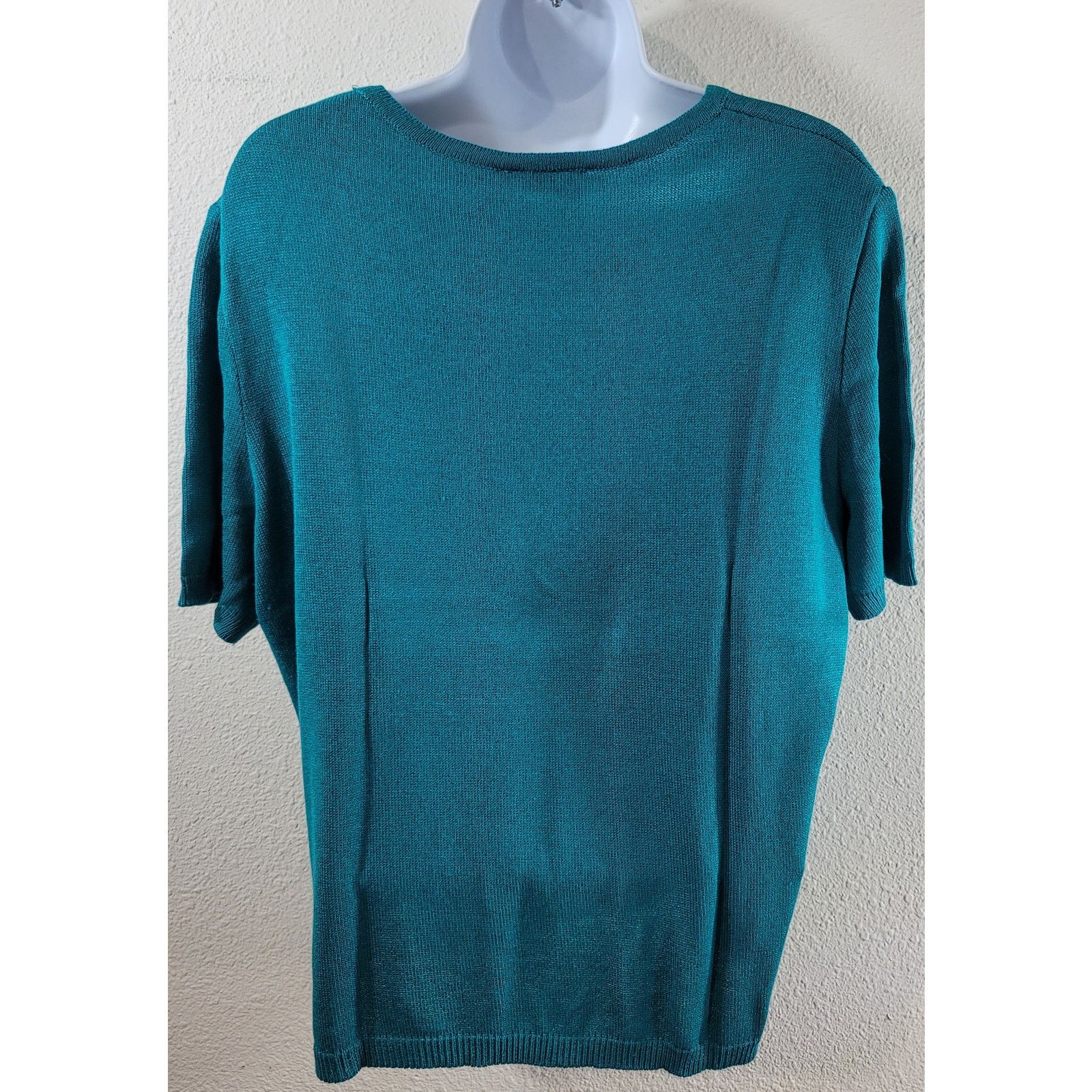 Other Philippe Marques Teal Blue Green Tight Knit Top 16P Size XXL / US 16-18 / IT 52-54 - 2 Thumbnail