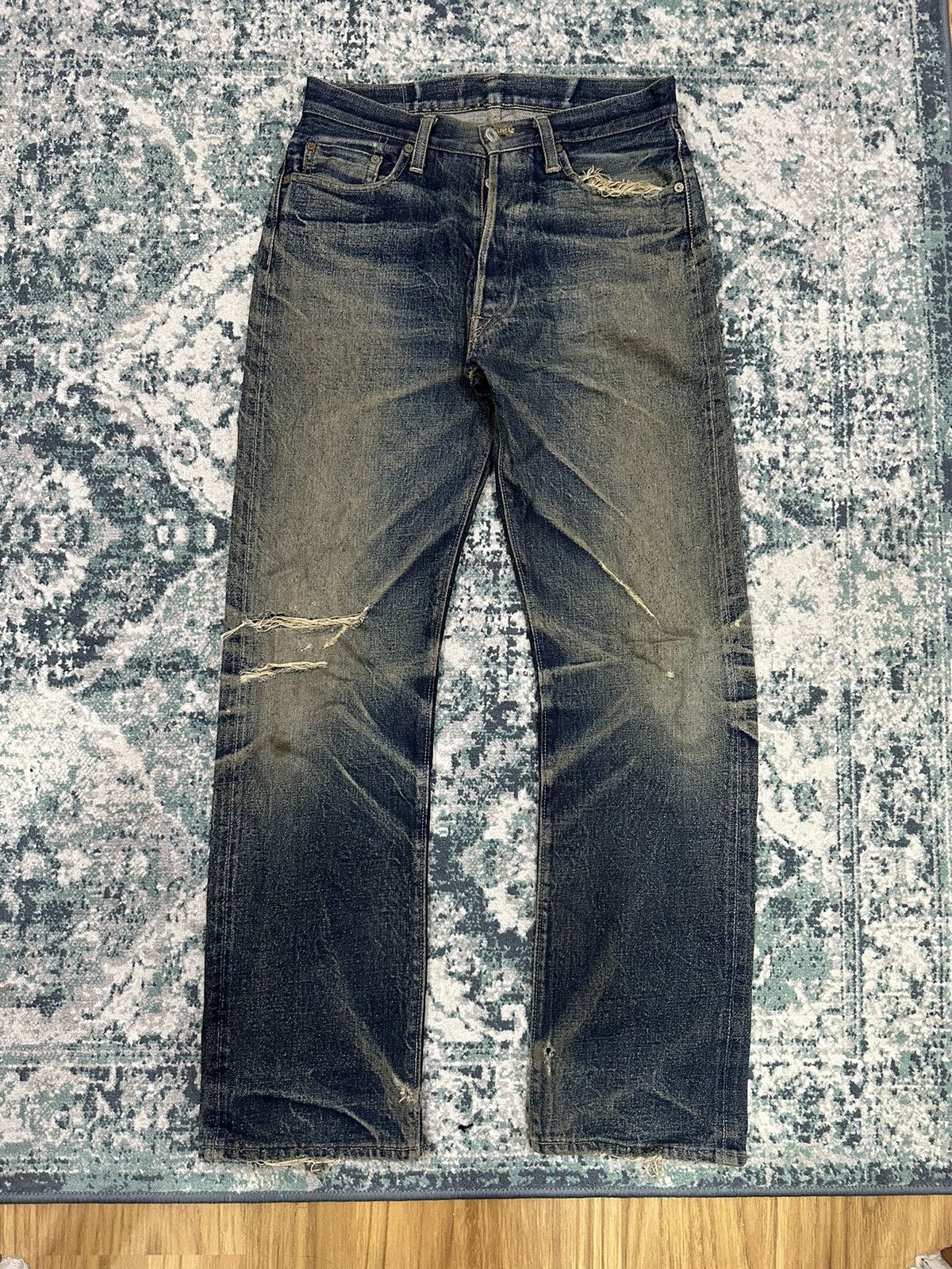 Denime Vintage Denime Faded Honeycomb Selvedge Distressed Jeans Size US 30 / EU 46 - 14 Thumbnail