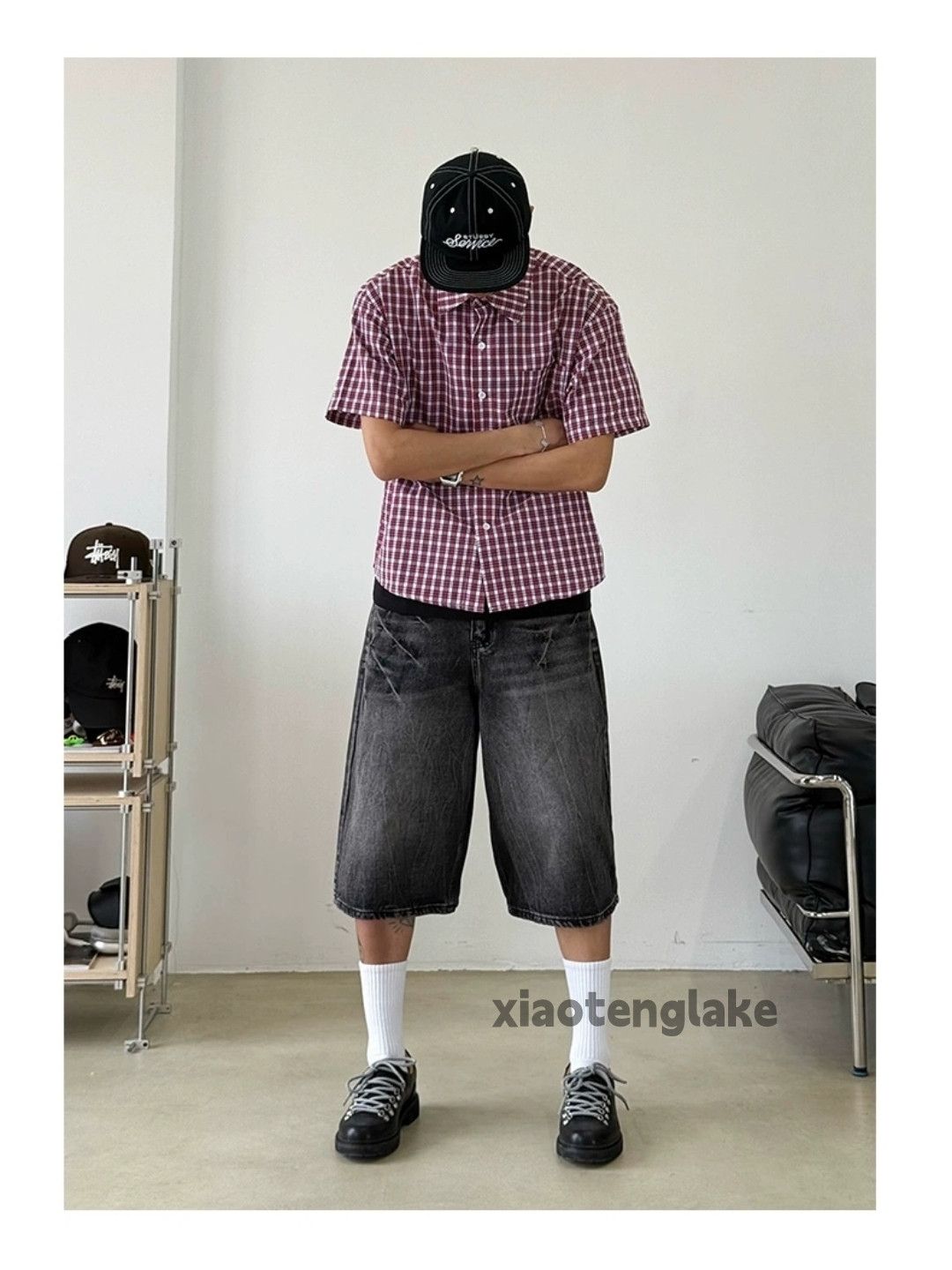 Vintage Unisex utility loose baggy skate hiphop flared shorts Size US 28 / EU 44 - 3 Thumbnail
