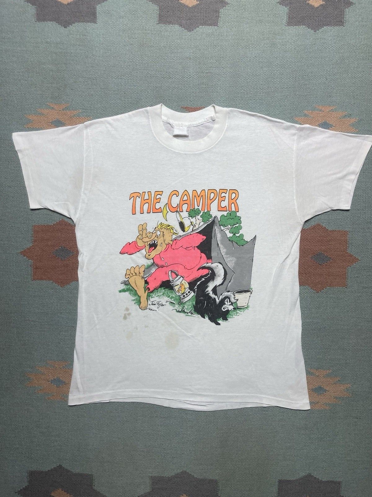Vintage 80s t shirt the camper funny novelty skunk animal soft Large Size US L / EU 52-54 / 3 - 1 Thumbnail