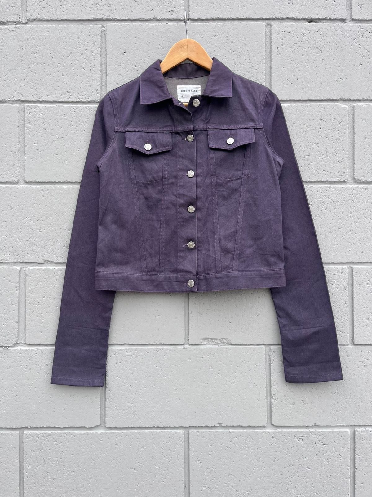 Helmut Lang Helmut Lang Seda Jacket A/W2001 Raw Slik Denim Color Purple Size US XXS / EU 40 - 1 Thumbnail
