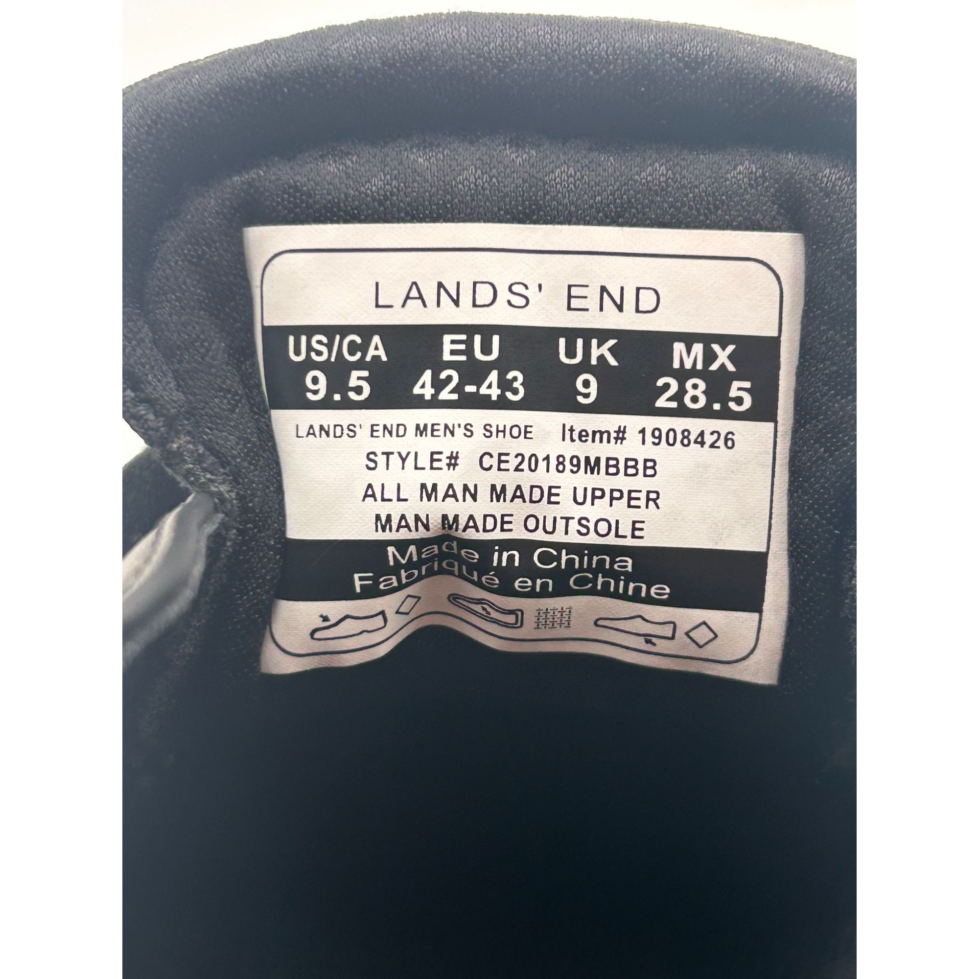 Lands' End Lands’ End Sport Oxford Men’s 9.5 Black Lace Up Casual Comfo Size US 9.5 / EU 42-43 - 7 Thumbnail