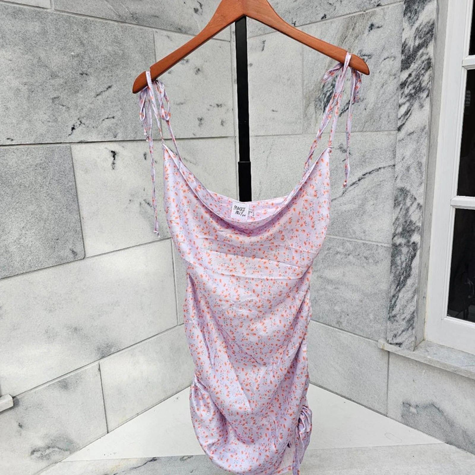 Designer Princess Polly Women's Purple and With Orange Flowers Dress Size M / US 6-8 / IT 42-44 - 1 Thumbnail