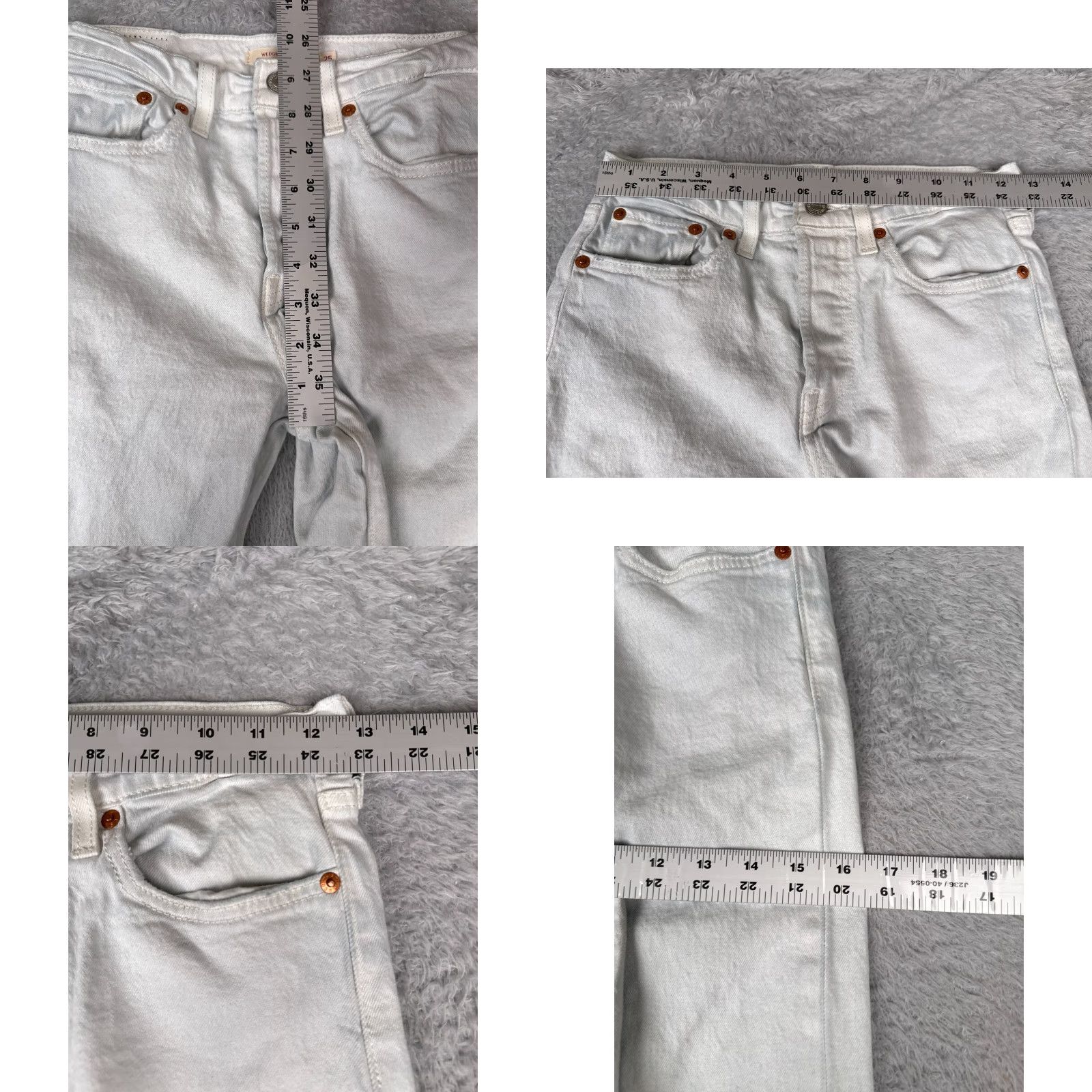 Levi's VINTAGE Levis Premium Jeans Womens 25 Blue Denim Big E Wedgie Straight High Rise 25x23 Jeans Size 42" / US 20 - 9 Thumbnail