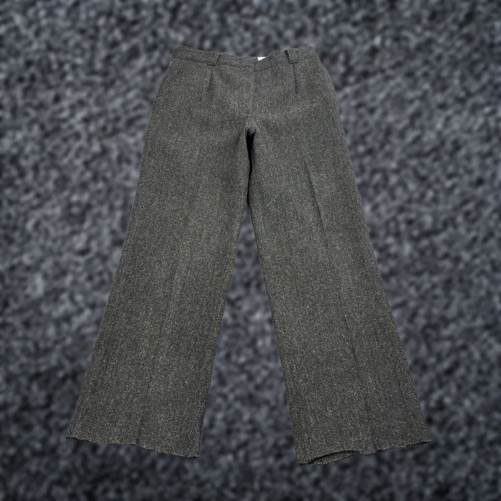 Vintage VINTAGE Woolrich Pants Mens 32 Grey Wool Herringbone Raw Hem Wide Leg Heritage Size US 32 / EU 48 - 1 Thumbnail
