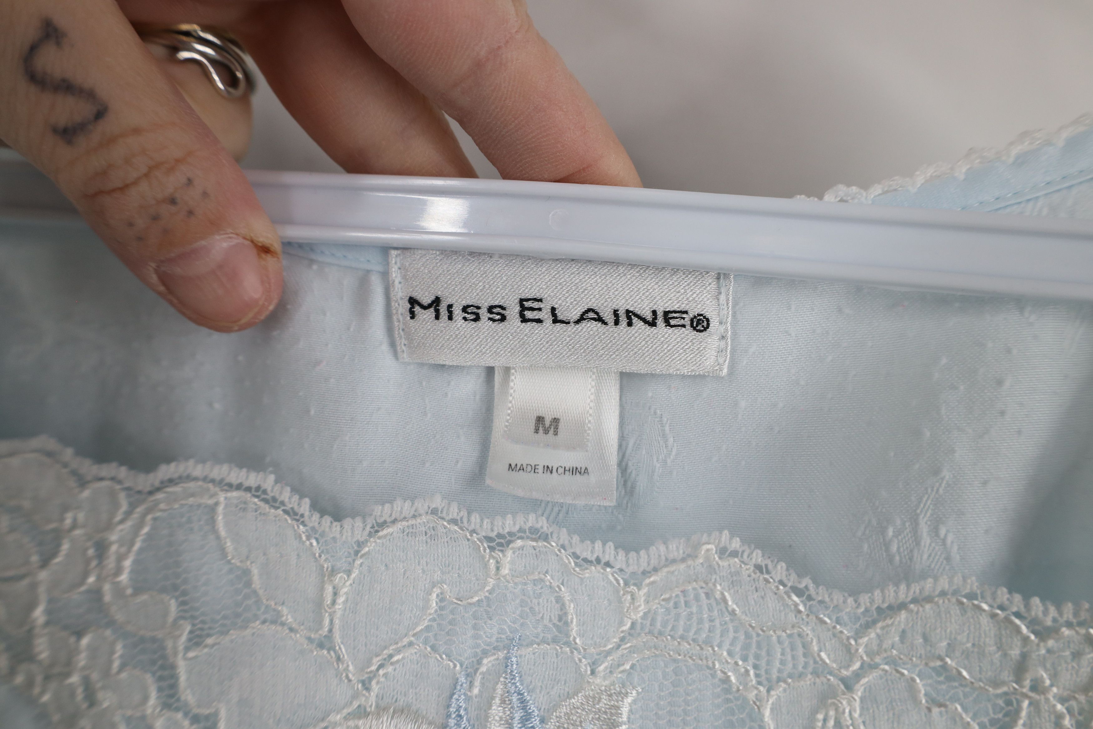 Vintage Vintage 90s Miss Elaine Lace Long Sleeve Sleep Night Gown Size M / US 6-8 / IT 42-44 - 7 Thumbnail