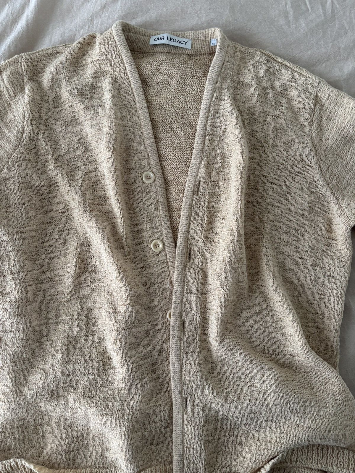 Our Legacy Our Legacy KNITTED CARDIGAN Beige Faux Cord Size US M / EU 48-50 / 2 - 6 Thumbnail