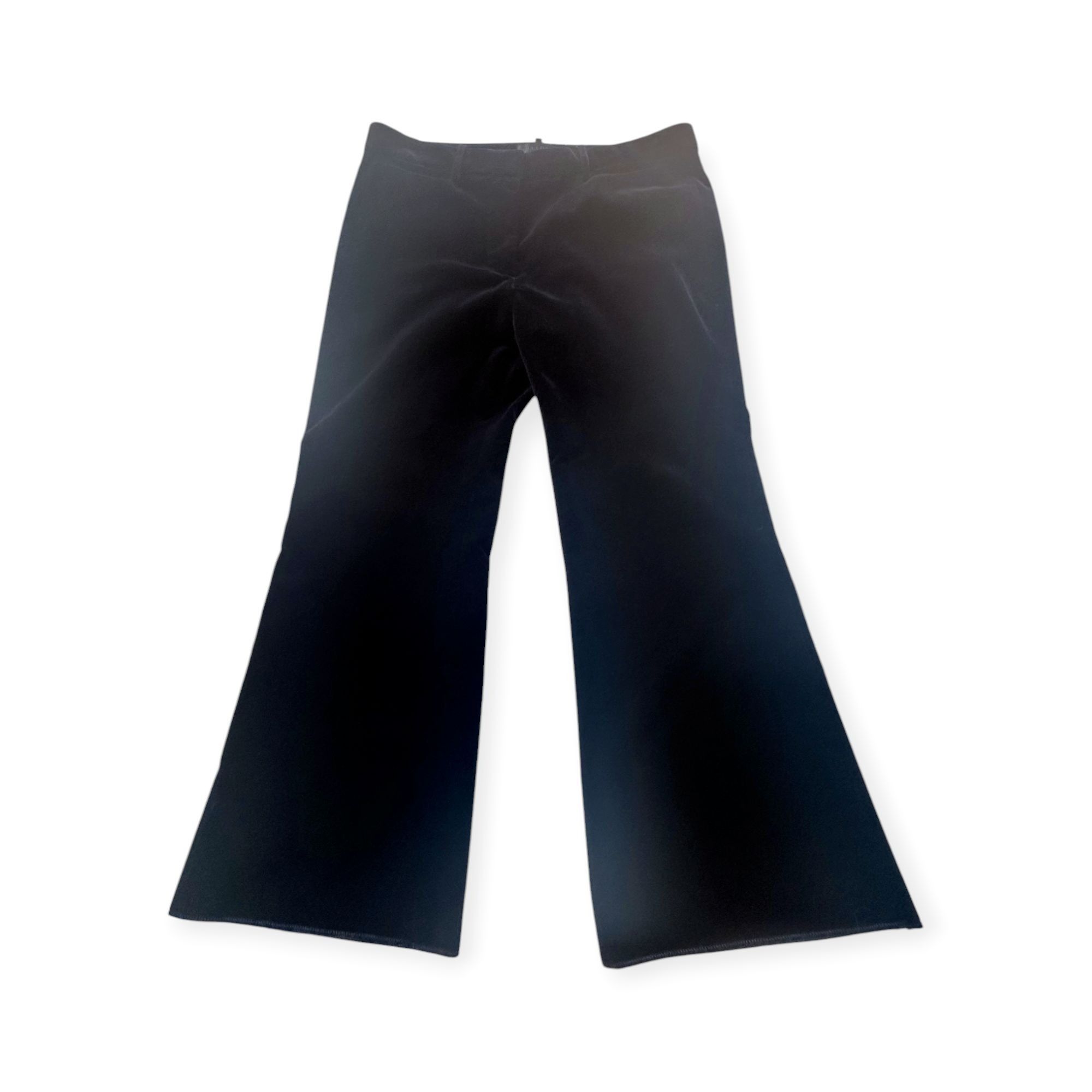 Nili Lotan Nili Lotan Derek Velvet Flared Pants, Dark Navy, Made in USA Size 32" / US 10 / IT 46 - 6 Thumbnail