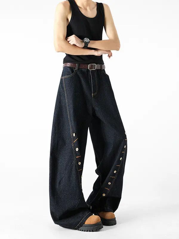 Japanese Brand Retro loose high street micro flared jeans Size US 32 / EU 48 - 4 Thumbnail