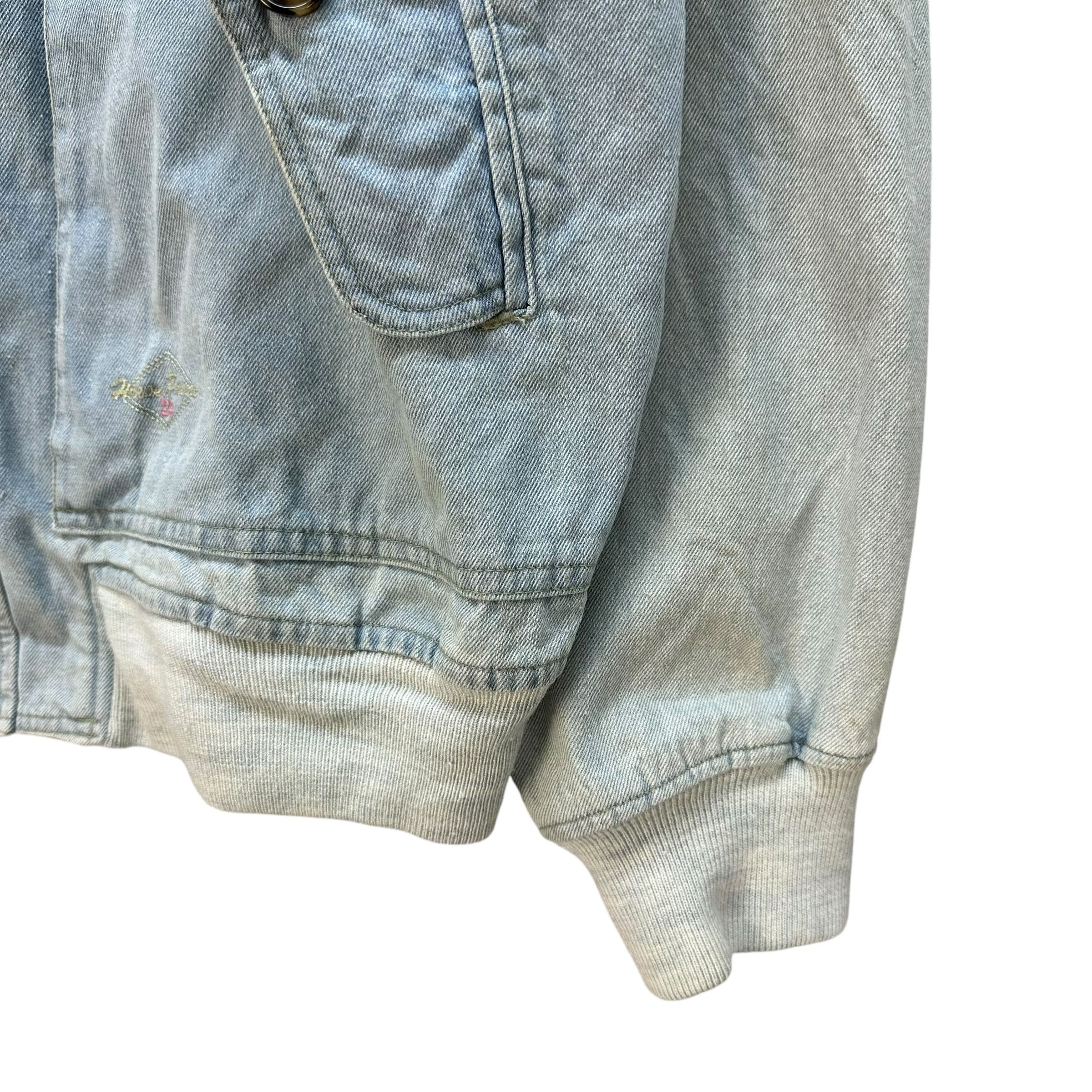 Vintage 90's HORSE POWERS 24 Denim Bomber Jacket #A60-1389 Size US XL / EU 56 / 4 - 6 Thumbnail