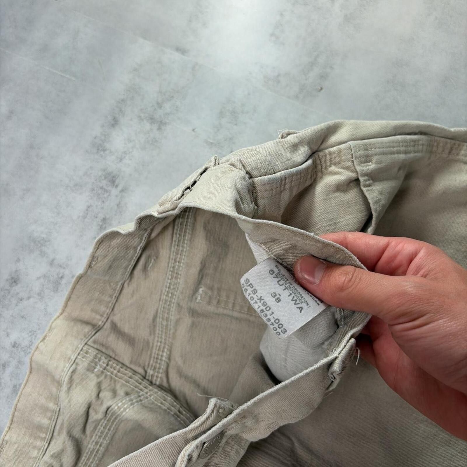 Wrangler Y2K Beige Wrangler Grunge Baggy Carpenter Skater Denim Jorts Size US 38 / EU 54 - 5 Thumbnail