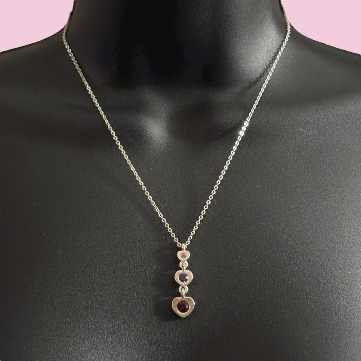 Other Silver tone triple heart drop pendant necklace Size ONE SIZE - 1 Thumbnail