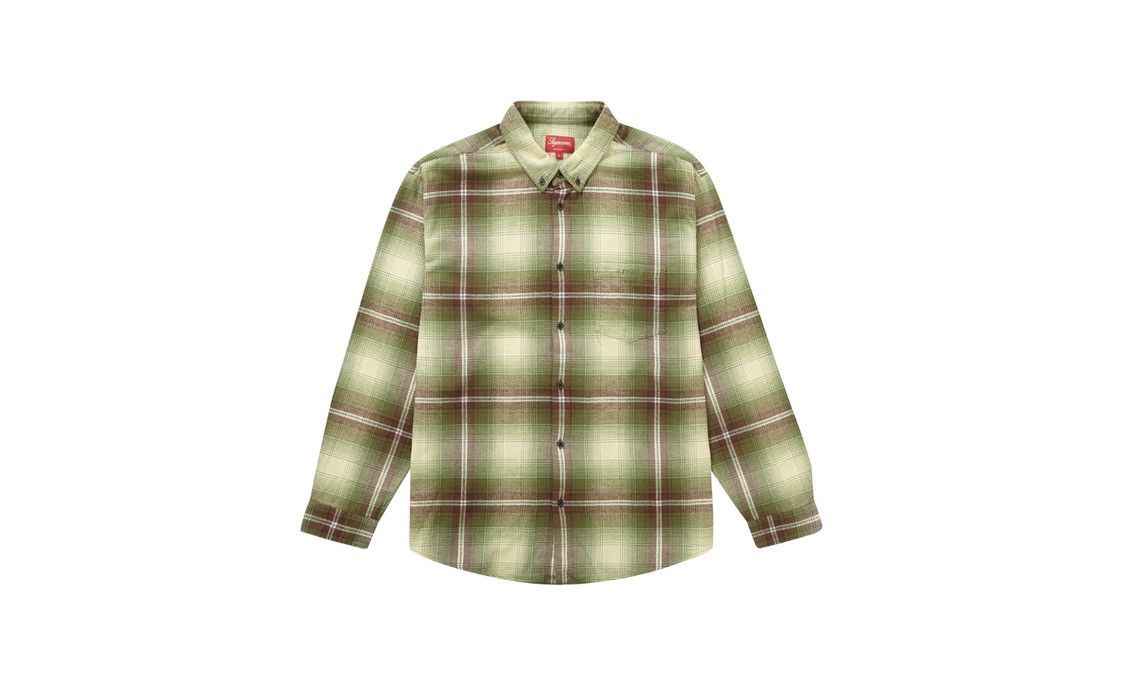 Supreme Supreme Shadow Plaid Flannel Shirt in Green - Large