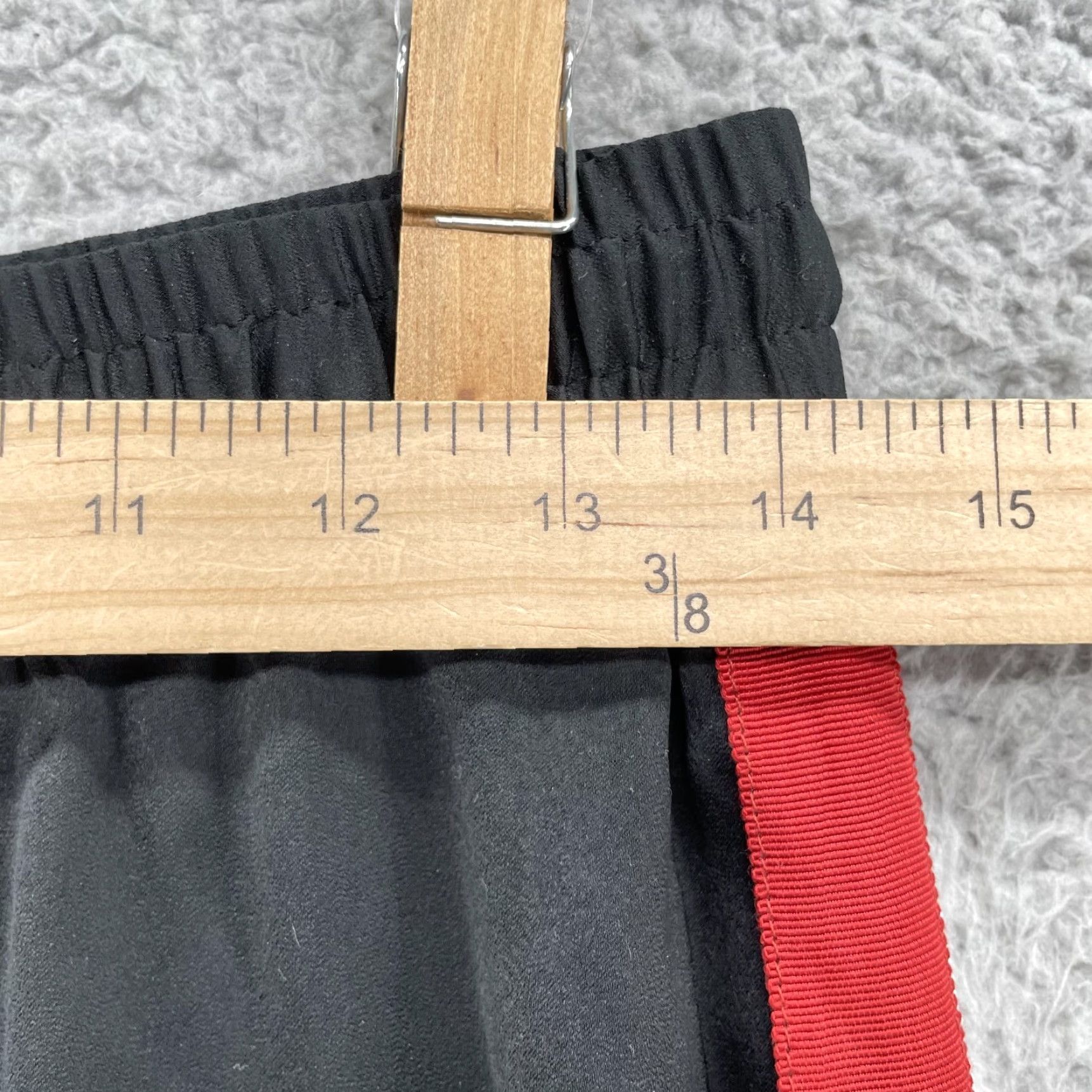 Vintage WHO WHAT WEAR Skirt Womens XS Black Red Sporty Athleisure Maximalist Streetwear Midi Slit Elastic Waist 90s Casual Womens Size 26" / US 2 / IT 38 - 2 Thumbnail
