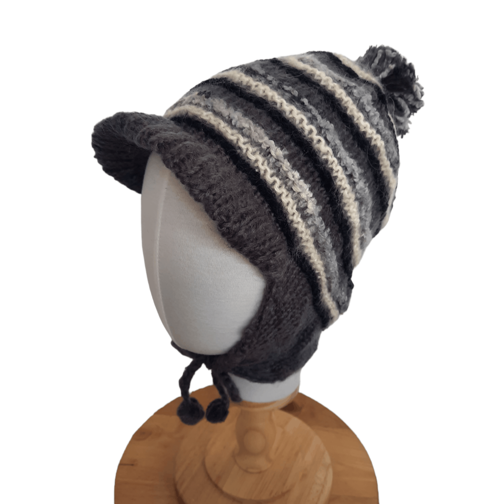 image of Outdoor Life Stripes Earflap Visor Beanie Hat, Men's