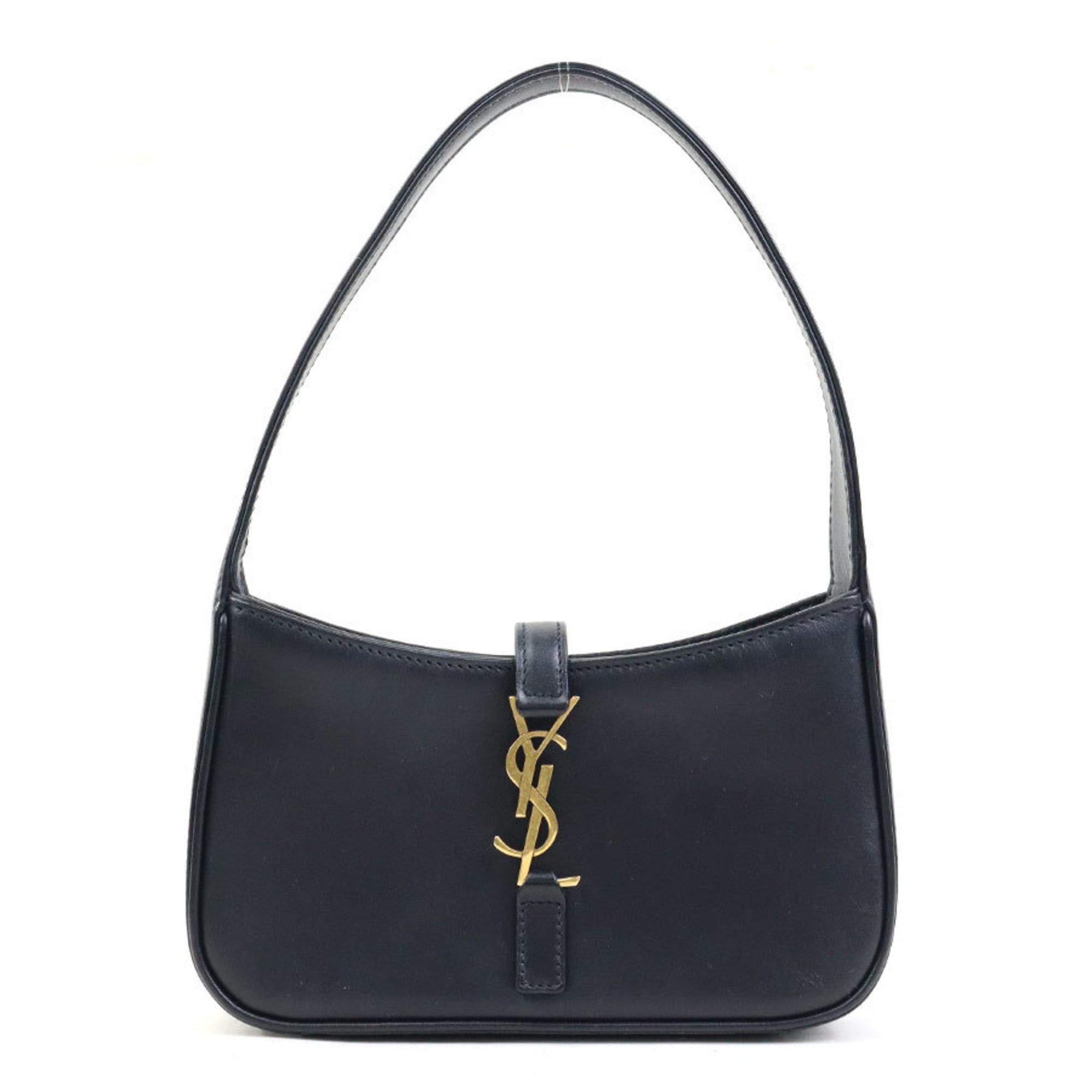 Saint Laurent Paris Saint Laurent Le 5 A 7 Handbag in Black and Gold Leather, Women's, 710318 90226k Size ONE SIZE - 1 Thumbnail
