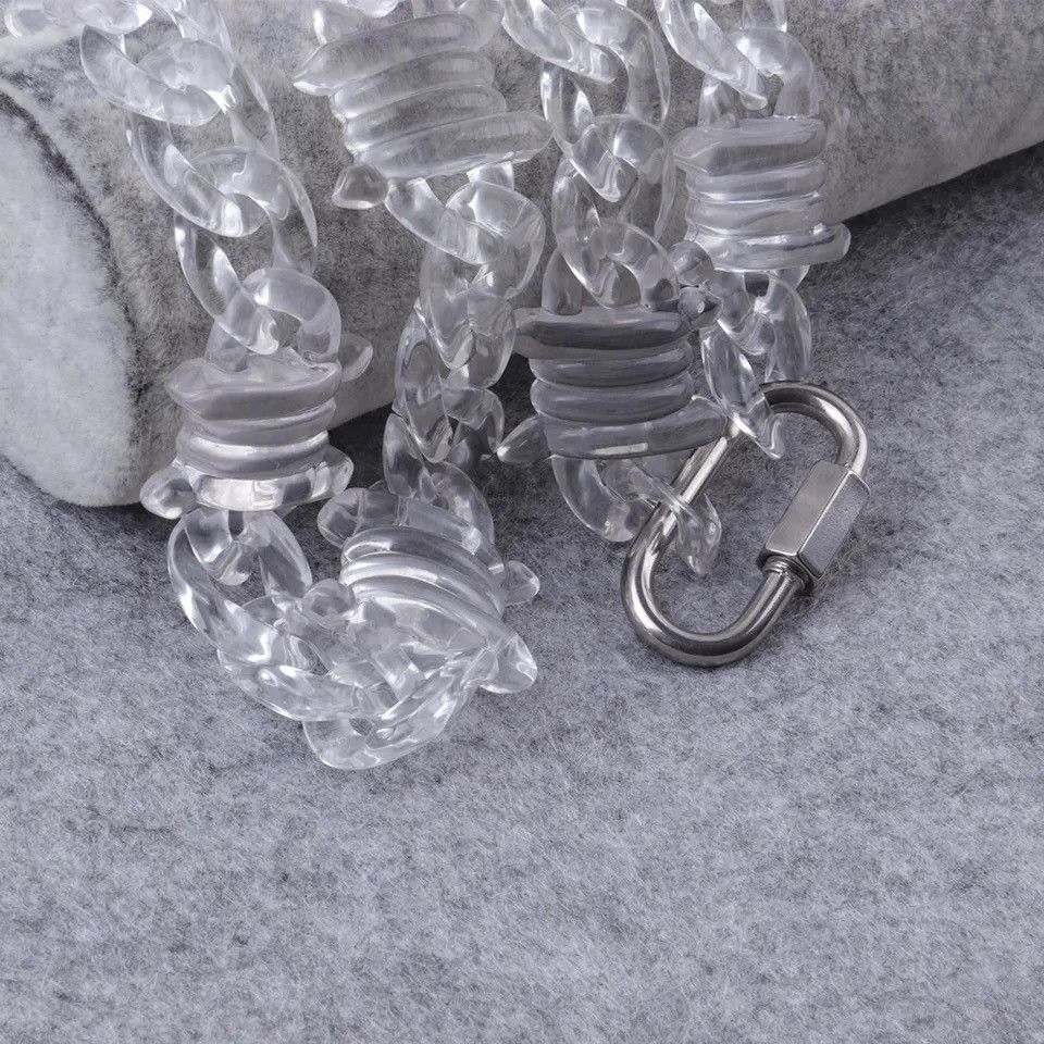 Jewelry FishSheep Rock Punk Transparent Acrylic ThornsChain Necklace Size ONE SIZE - 4 Thumbnail