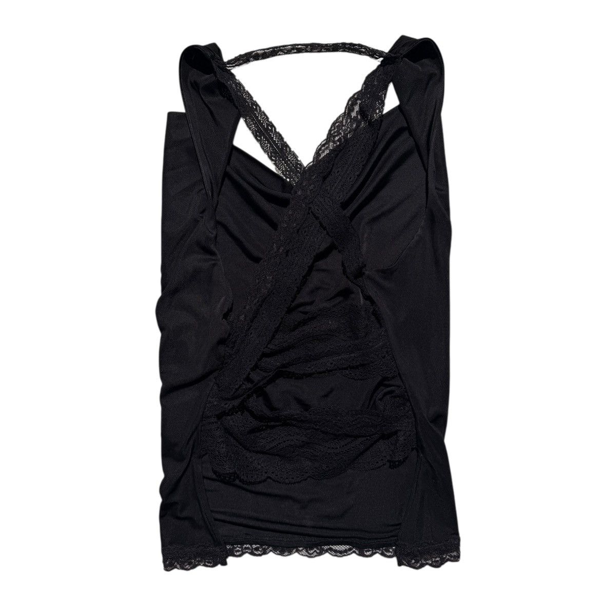 Plunge neck back lace cut out top