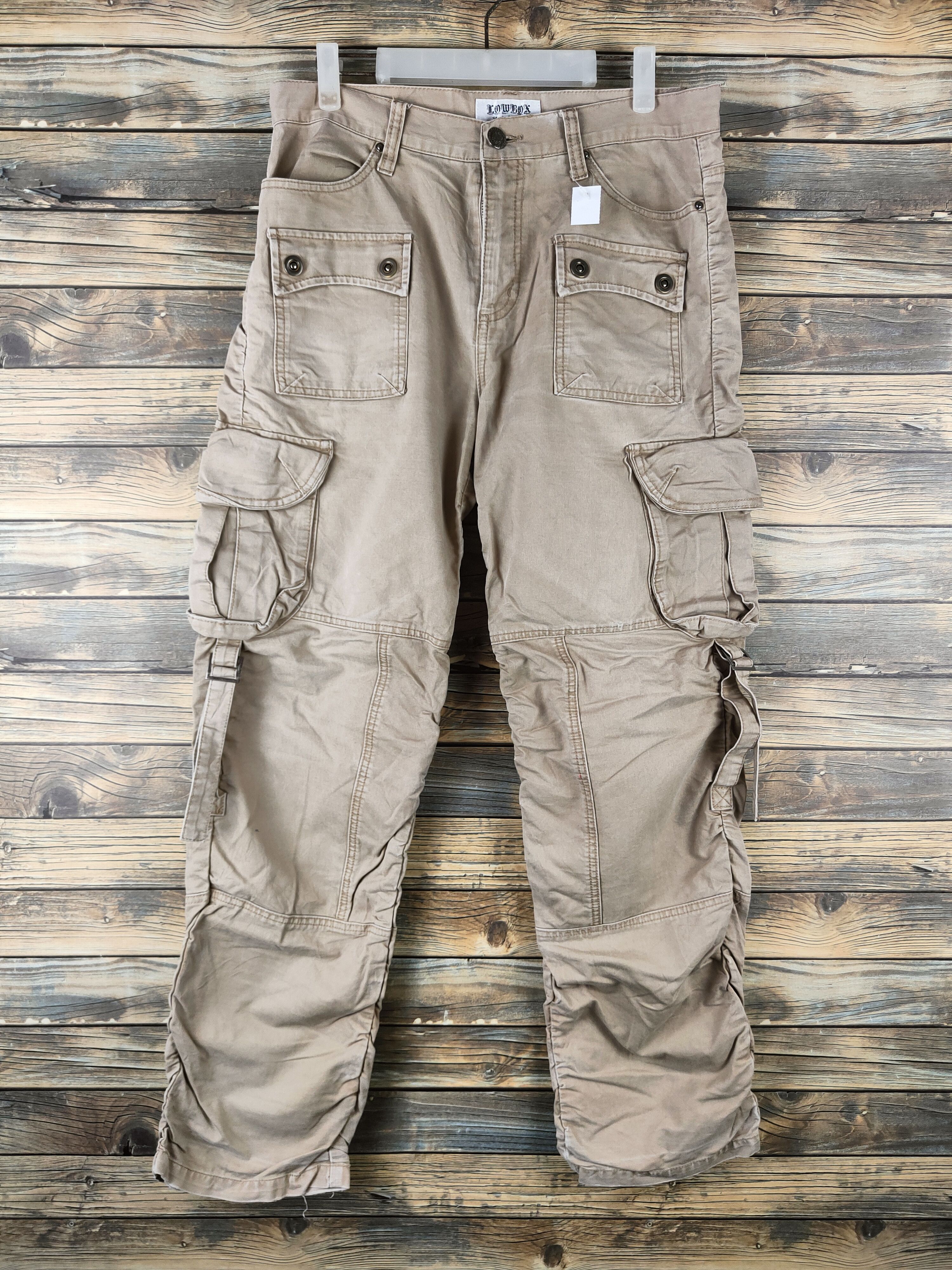 LOWBOX DL Lowbox Beige Multipocket Cargo Pants #46-398 Size US 32 / EU 48 - 1 Thumbnail