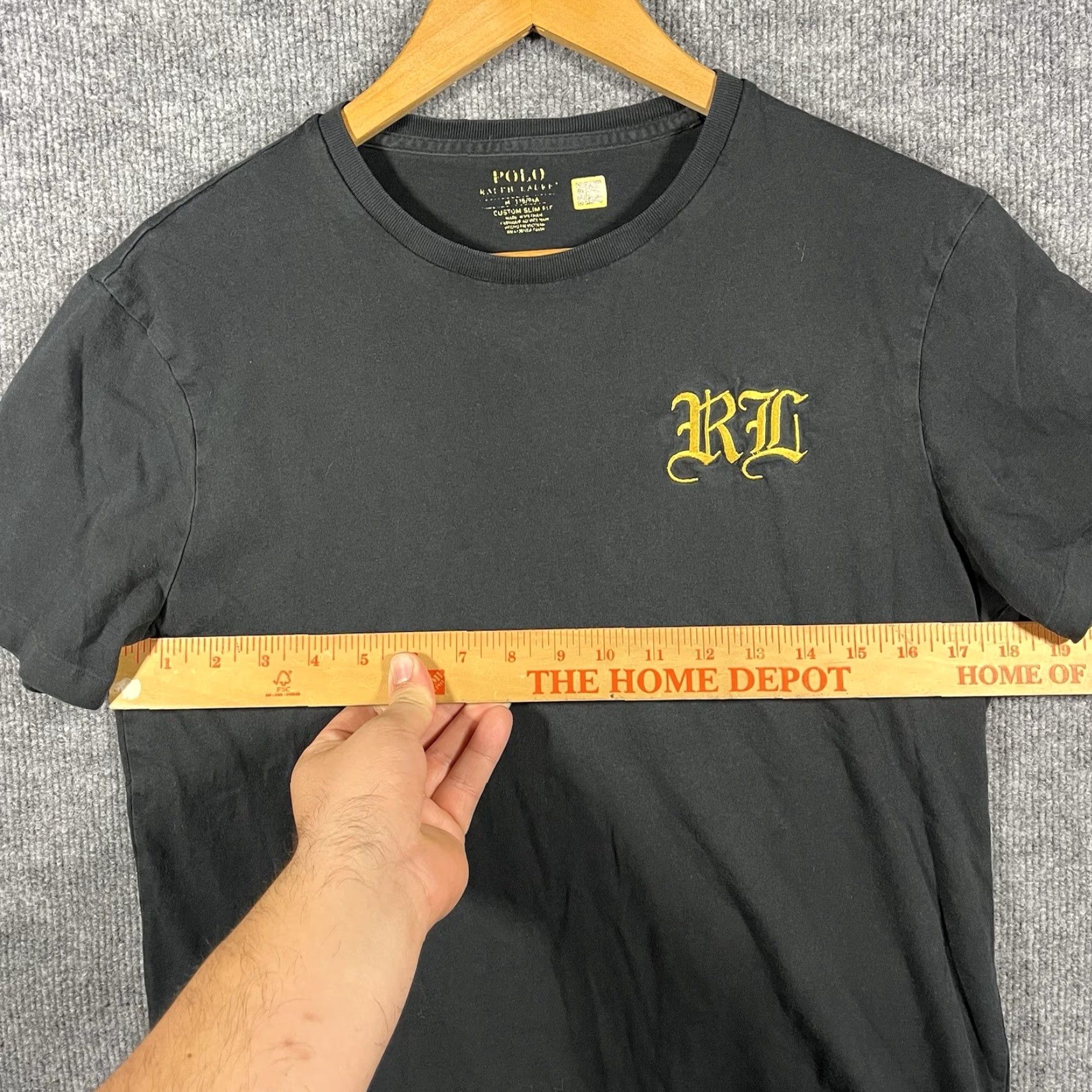 Polo Ralph Lauren Polo Ralph Lauren Shirt Mens M Black Slim Custom Embroidered RL T-Shirt Short Sleeve Crew Neck Size US M / EU 48-50 / 2 - 4 Thumbnail