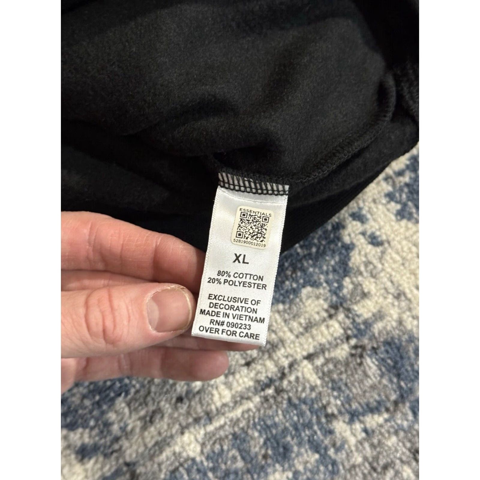 Essentials Fear Of God Essentials Hoodie Mens XL Black Pullover Hooded Logo Pockets Brand New NWT Designer Size US XL / EU 56 / 4 - 6 Thumbnail