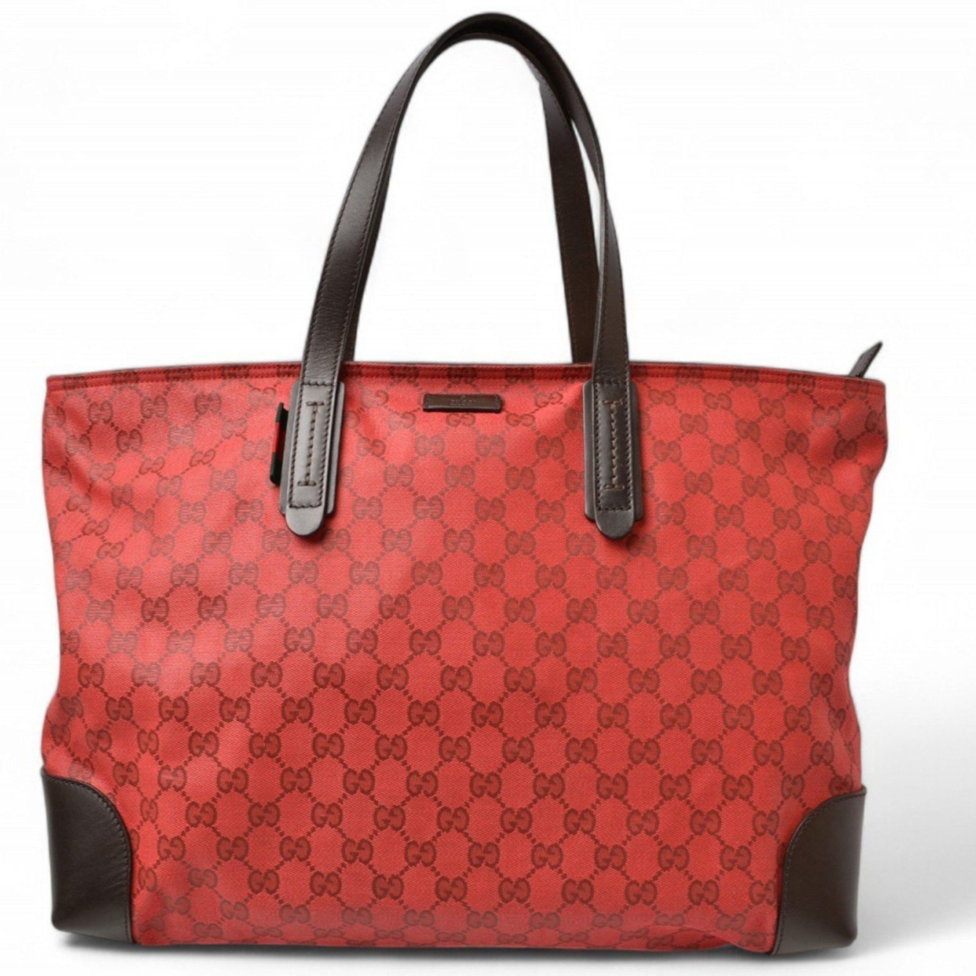 Gucci Gucci Tote Bag Shoulder GUCCI Coated Canvas GG Dark Red Shelly 308928 Size ONE SIZE - 1 Thumbnail