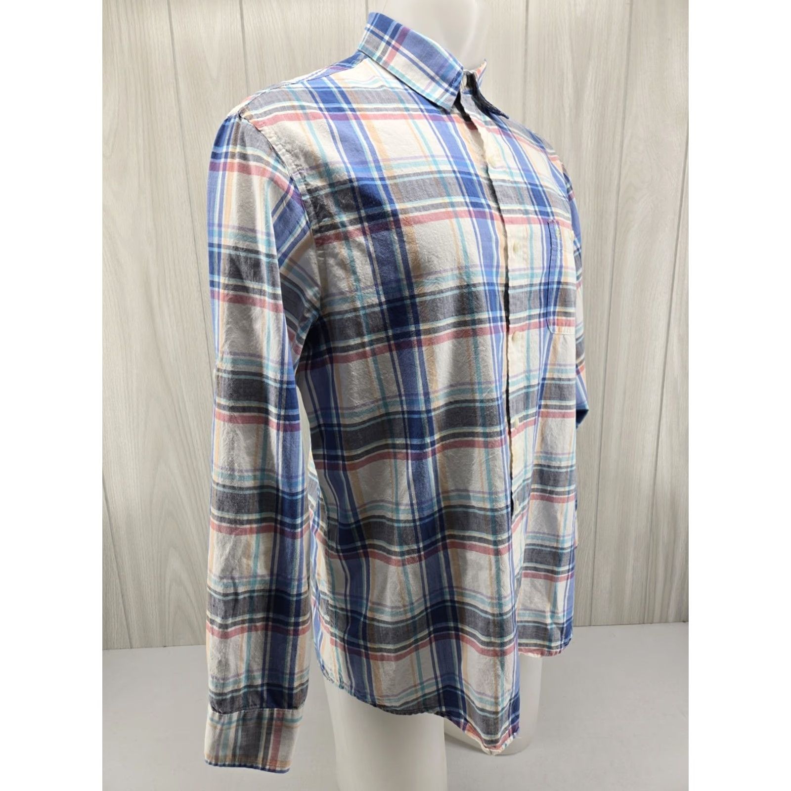 Izod IZOD Shirt Mens M Pastel Saltwater Long Sleeve Relaxed Classics Button Up Multicolor Plaid Beach Modern 90s Mens Size US M / EU 48-50 / 2 - 6 Thumbnail