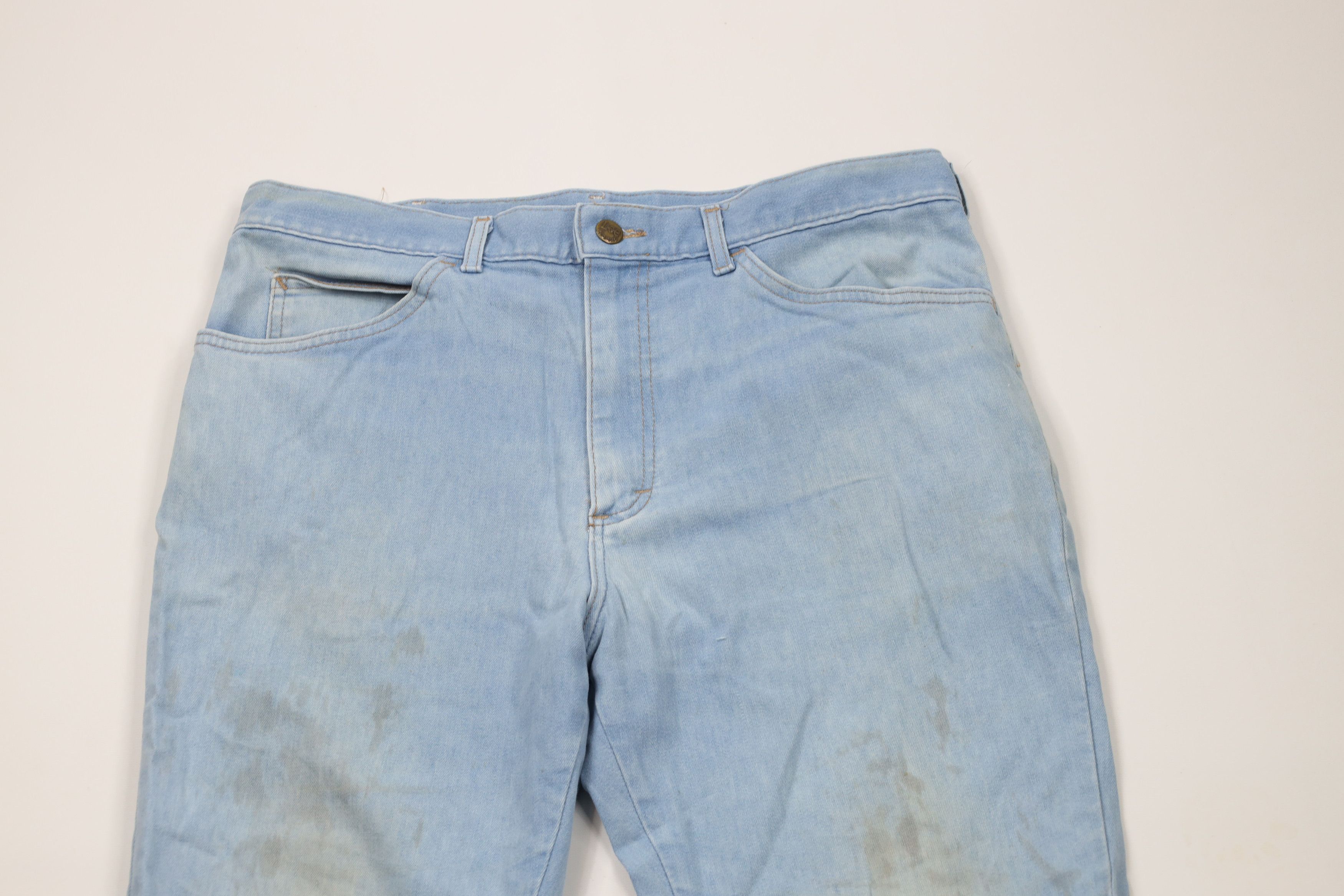Lee × Vintage Vintage 90s Lee Distressed Straight Leg Denim Jeans Blue USA Size US 34 / EU 50 - 2 Thumbnail