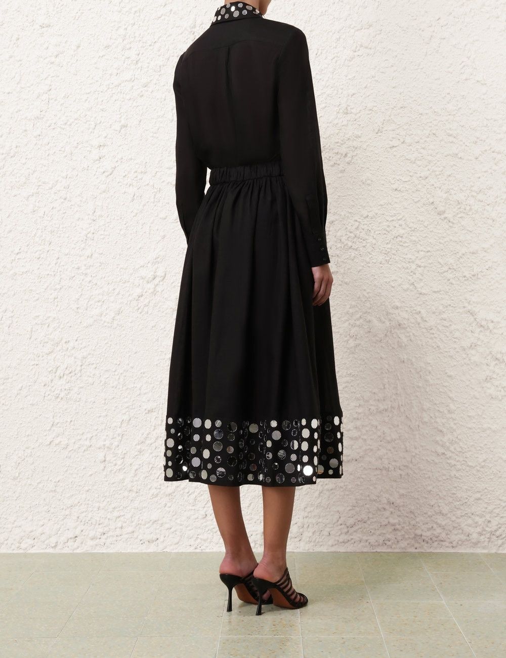 Zimmermann oc11z0825 Eden Mirror Midi Skirt in Black Size 27" / US 4 / IT 40 - 4 Thumbnail