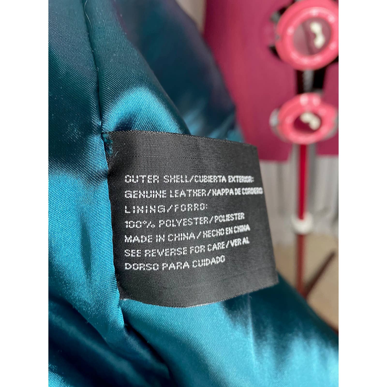Vintage leather Jacket coat Jaqueline Ferrar teal green blue gold Size US M / EU 48-50 / 2 - 13 Thumbnail