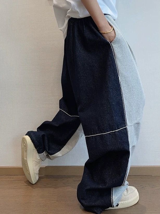 Japanese Brand × Vintage Avant garde colockblock contrast patchwork baggy pants Size US 32 / EU 48 - 4 Thumbnail