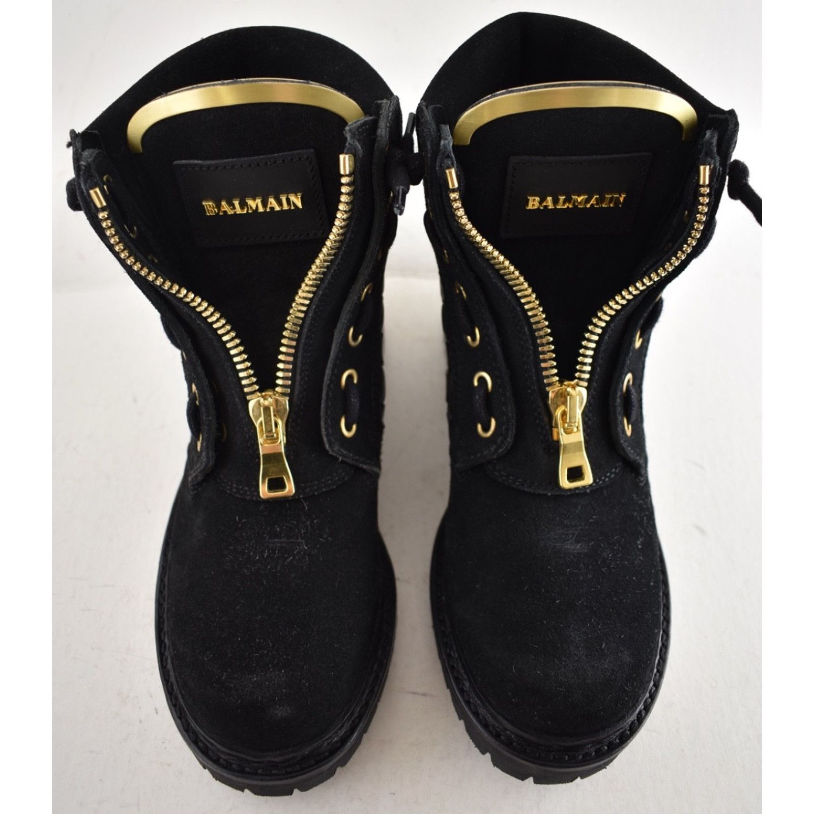 Balmain Balmain Taiga Ranger Leather Suede Gold Zipper Boots 36 Size US 6 / IT 36 - 10 Thumbnail