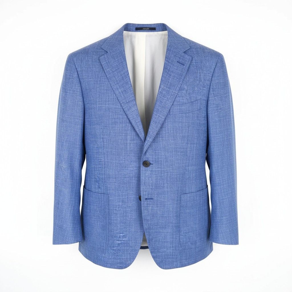 Suitsupply HAVANA UK50S Blue Wool Silk Linen Blazer 62867 Size 50S - 1 Thumbnail