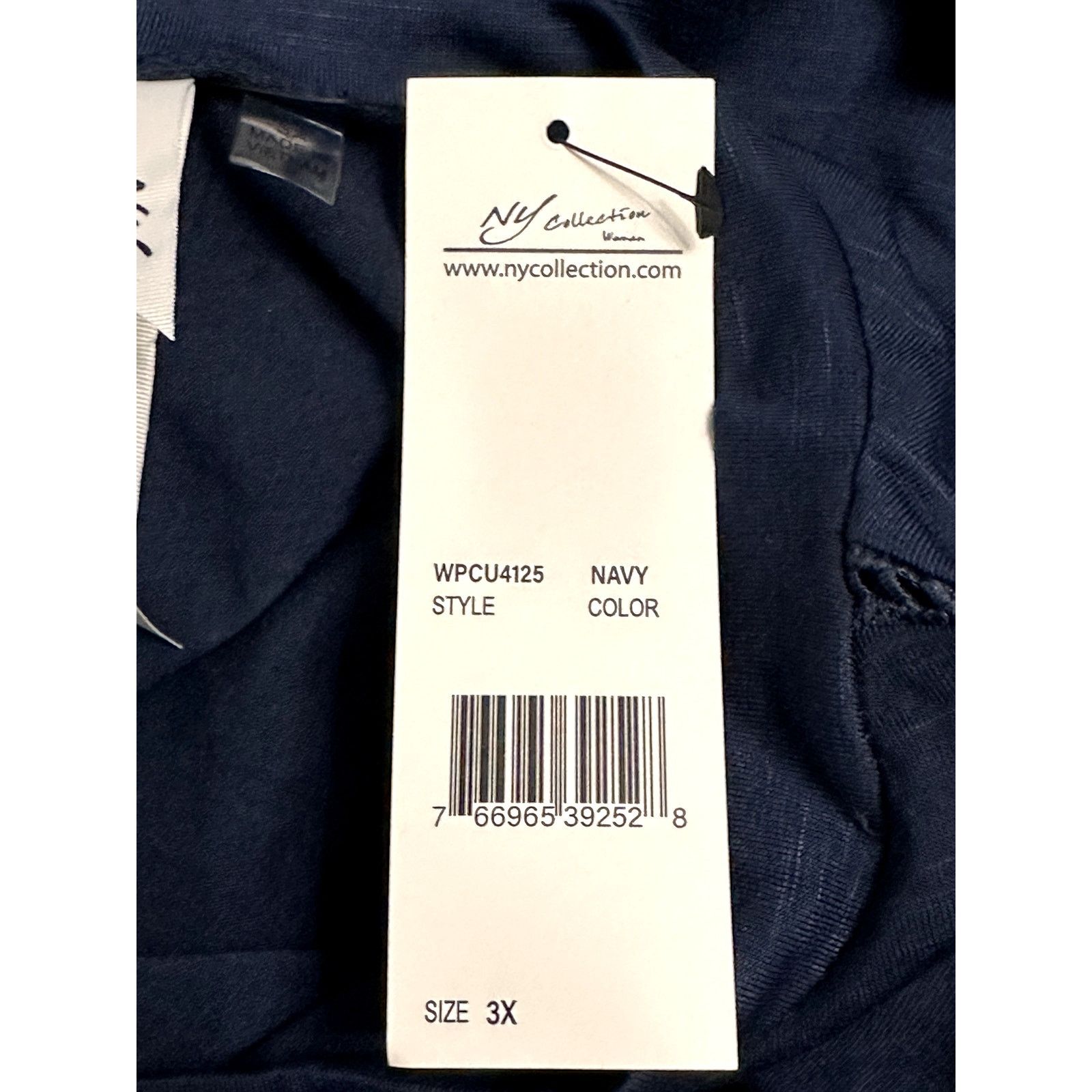 Other NY Collection Blouse Lace Short Sleeves Navy Blue 3X NWT Size 3XL / US 20-22 - 7 Thumbnail