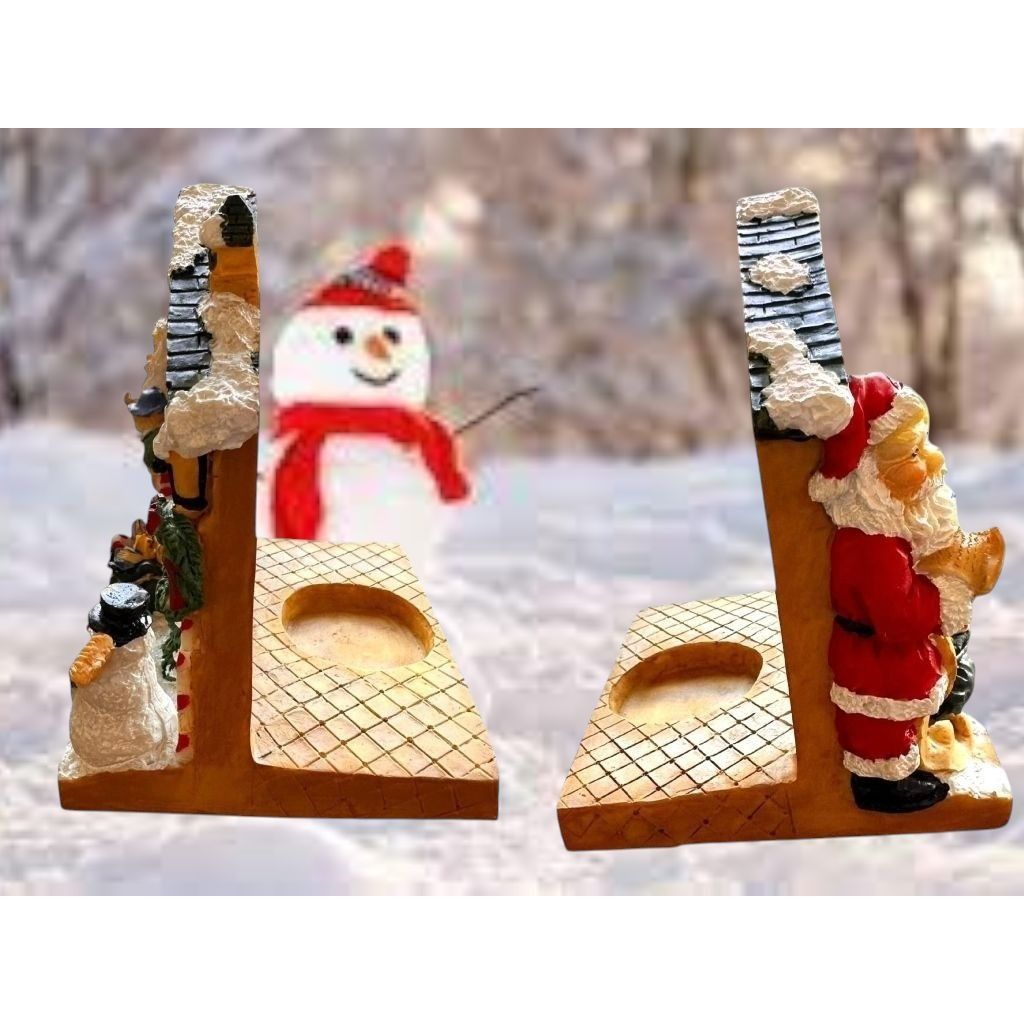 Handmade × Vintage VTG Gift Collection Candle Holder New Christmas Wreath Santa Size ONE SIZE - 10 Thumbnail