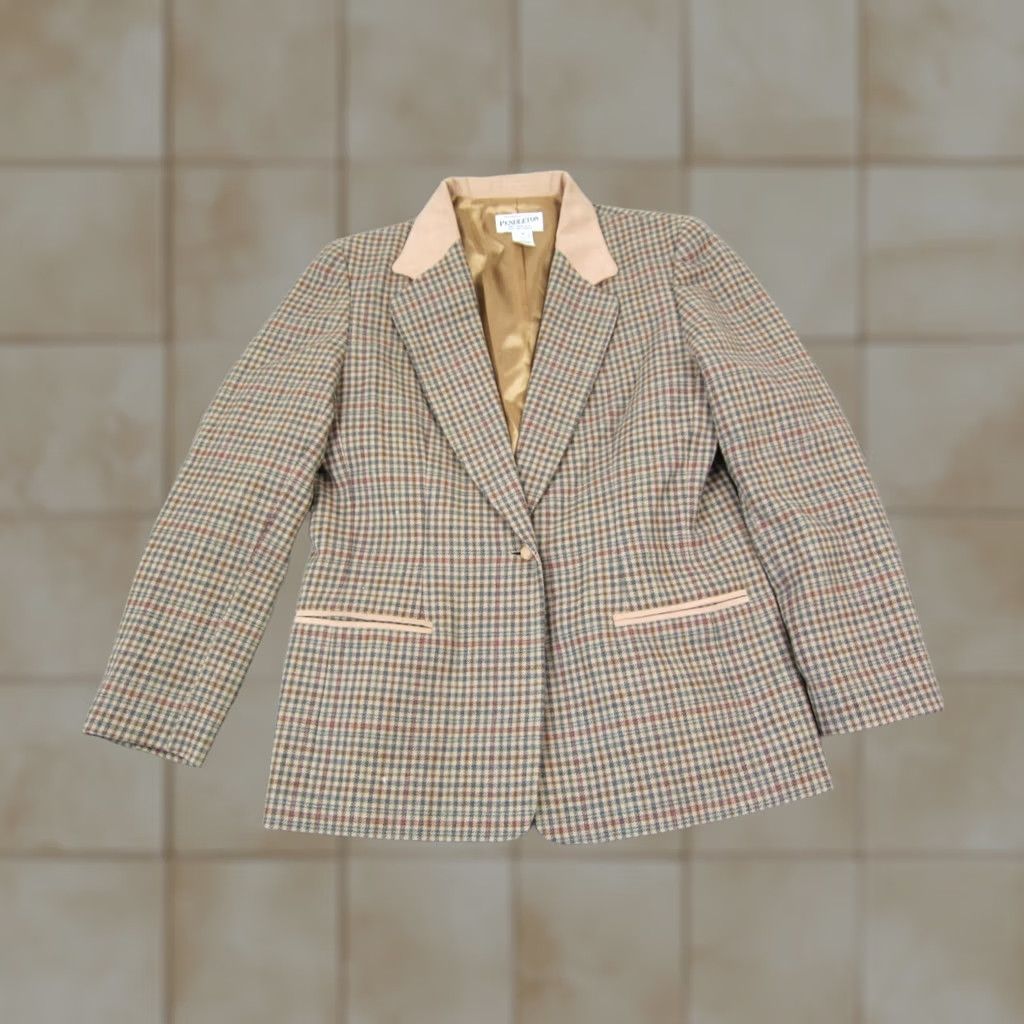 Pendleton VINTAGE Pendleton Jacket Womens Size 12 Brown 100% Wool Blazer Tweed 80s 90s Classic Size XL / US 12-14 / IT 48-50 - 1 Thumbnail