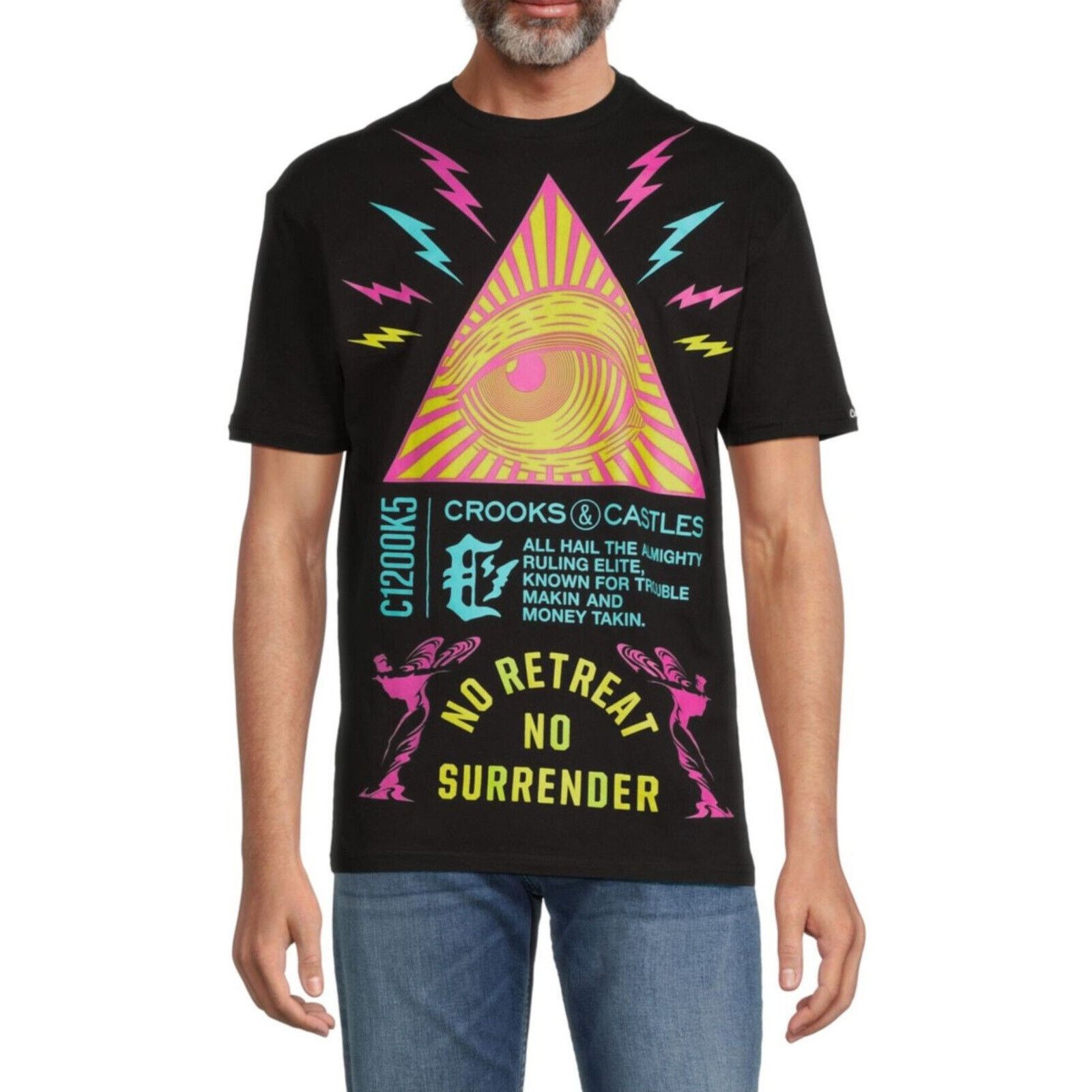 Crooks & Castles Crooks & Castles Men's T-Shirt No Retreat No Surrender Tee Size US L / EU 52-54 / 3 - 2 Thumbnail