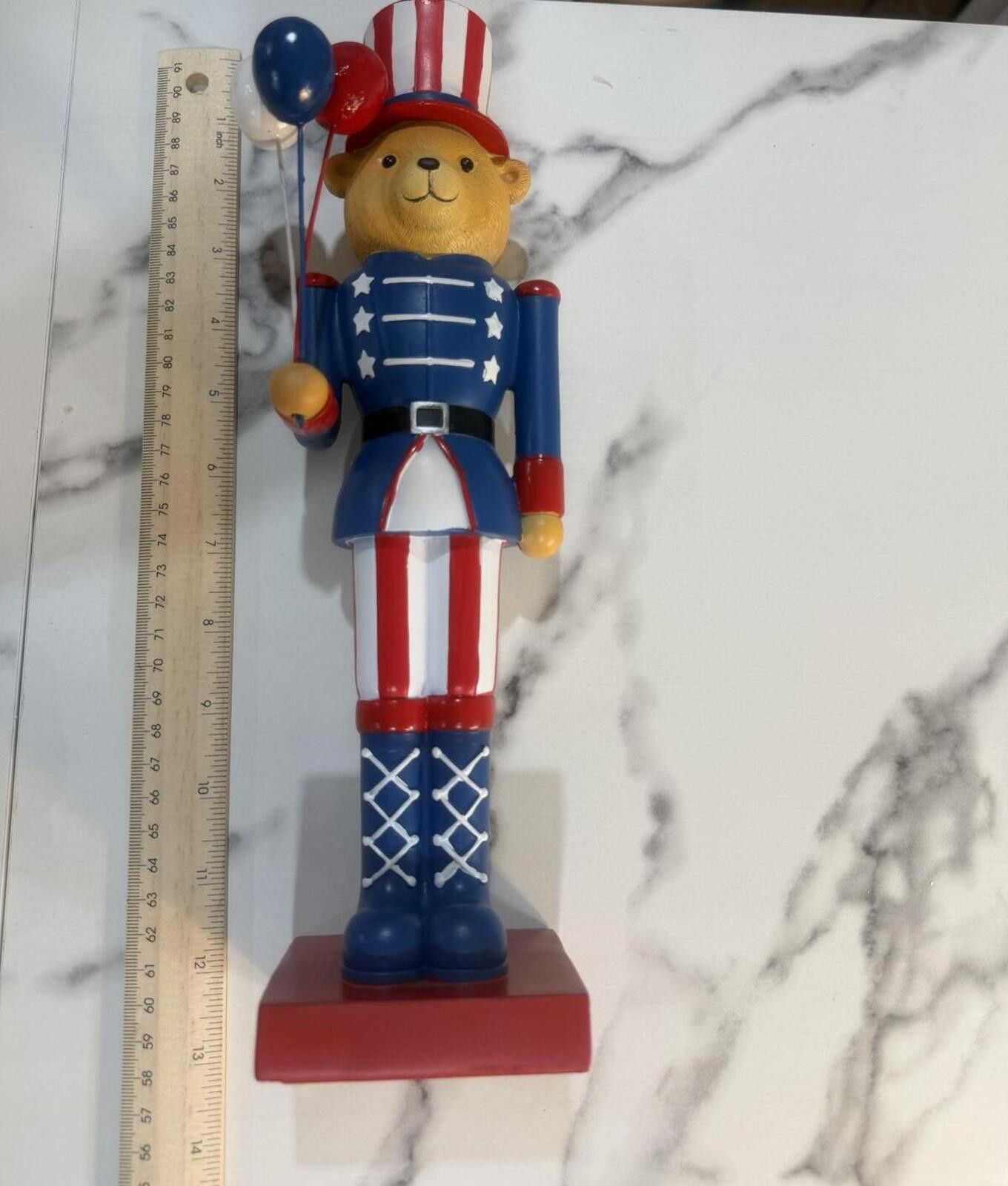Franklin & Marshall Patriotic Nutcracker Teddy Bear Holding ballons 15 Size ONE SIZE - 3 Thumbnail