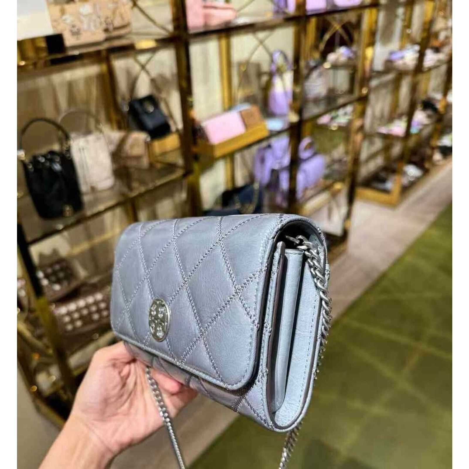 Tory Burch NEW Tory Burch Willa Chain Wallet Crossbody Bluewood Color Size ONE SIZE - 5 Thumbnail