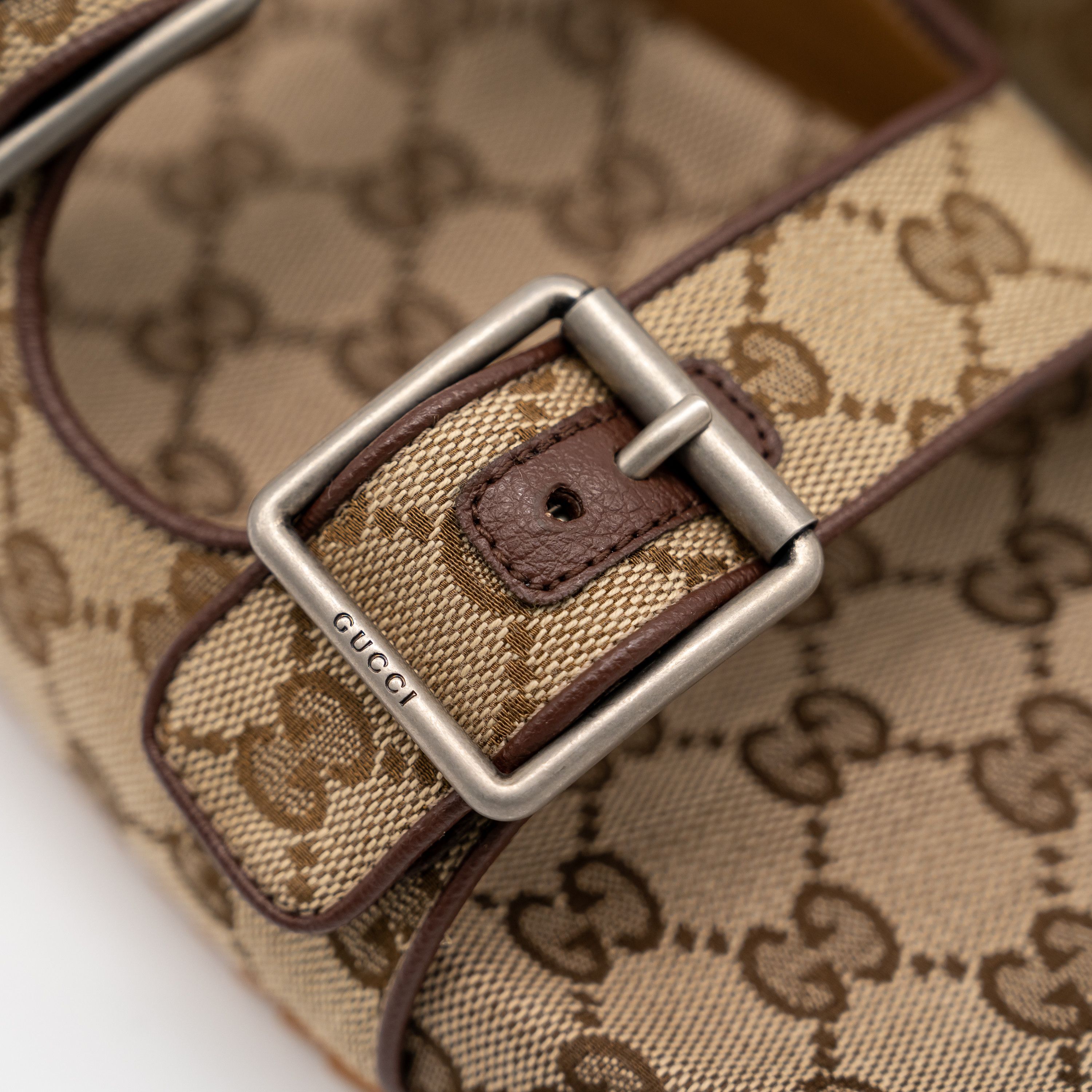 Gucci 11G 11.5 US Gucci GG Canvas Slide Sandals Straps Beige Brown Size US 11.5 / EU 44-45 - 8 Thumbnail